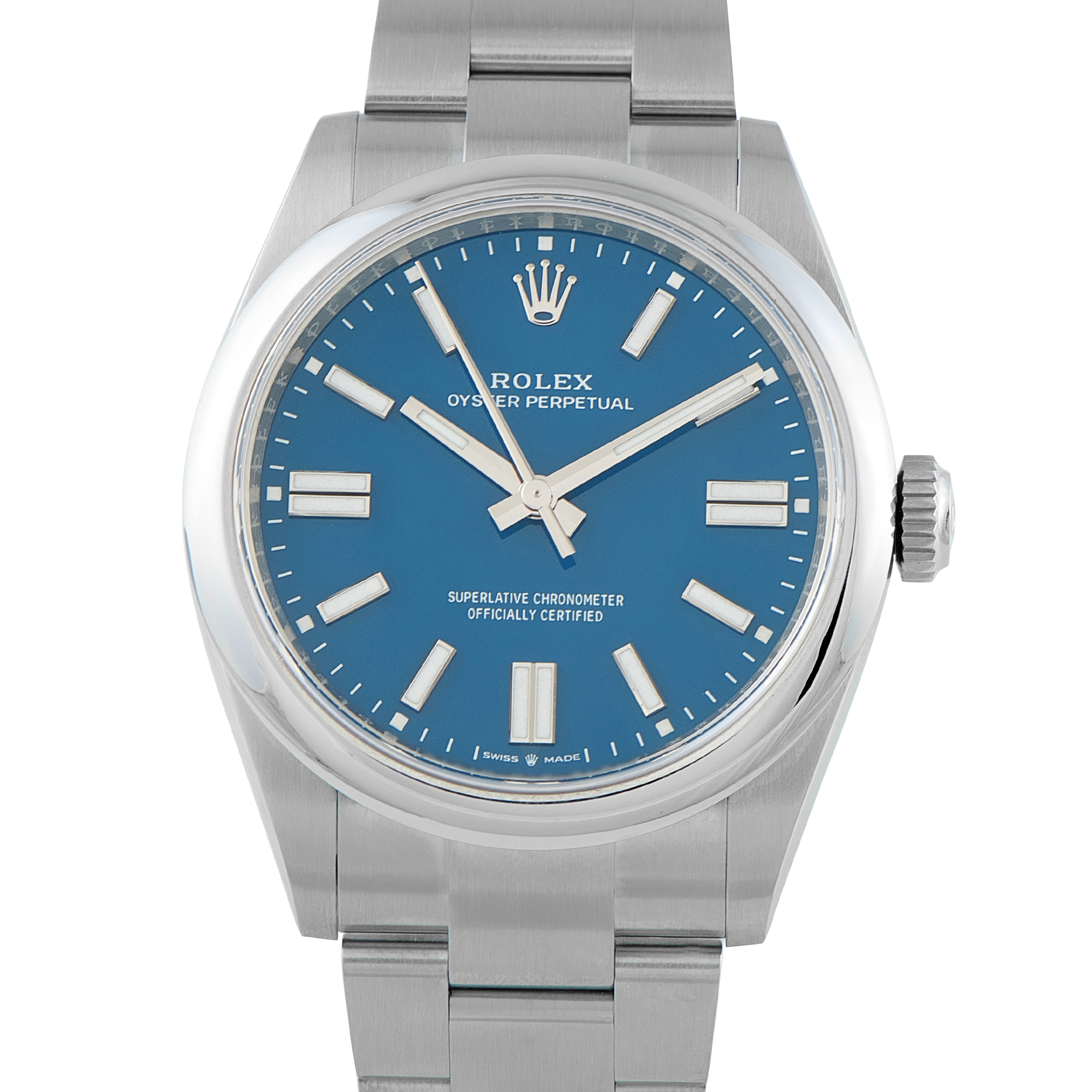 Rolex Oyster Perpetual 41 Med Blue Dial Steel Watch 134300