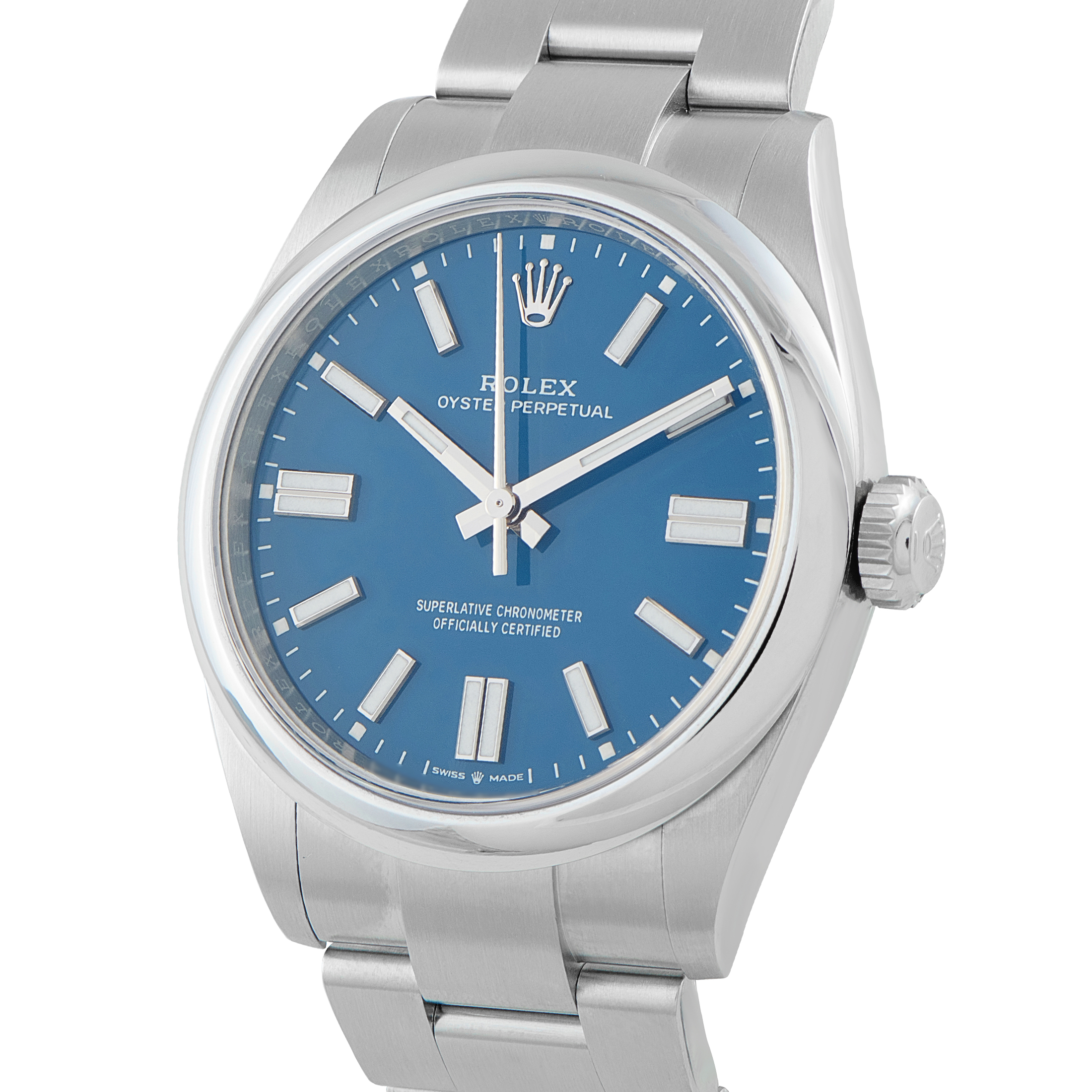 Rolex Oyster Perpetual 41 Med Blue Dial Steel Watch 134300 - Image 2