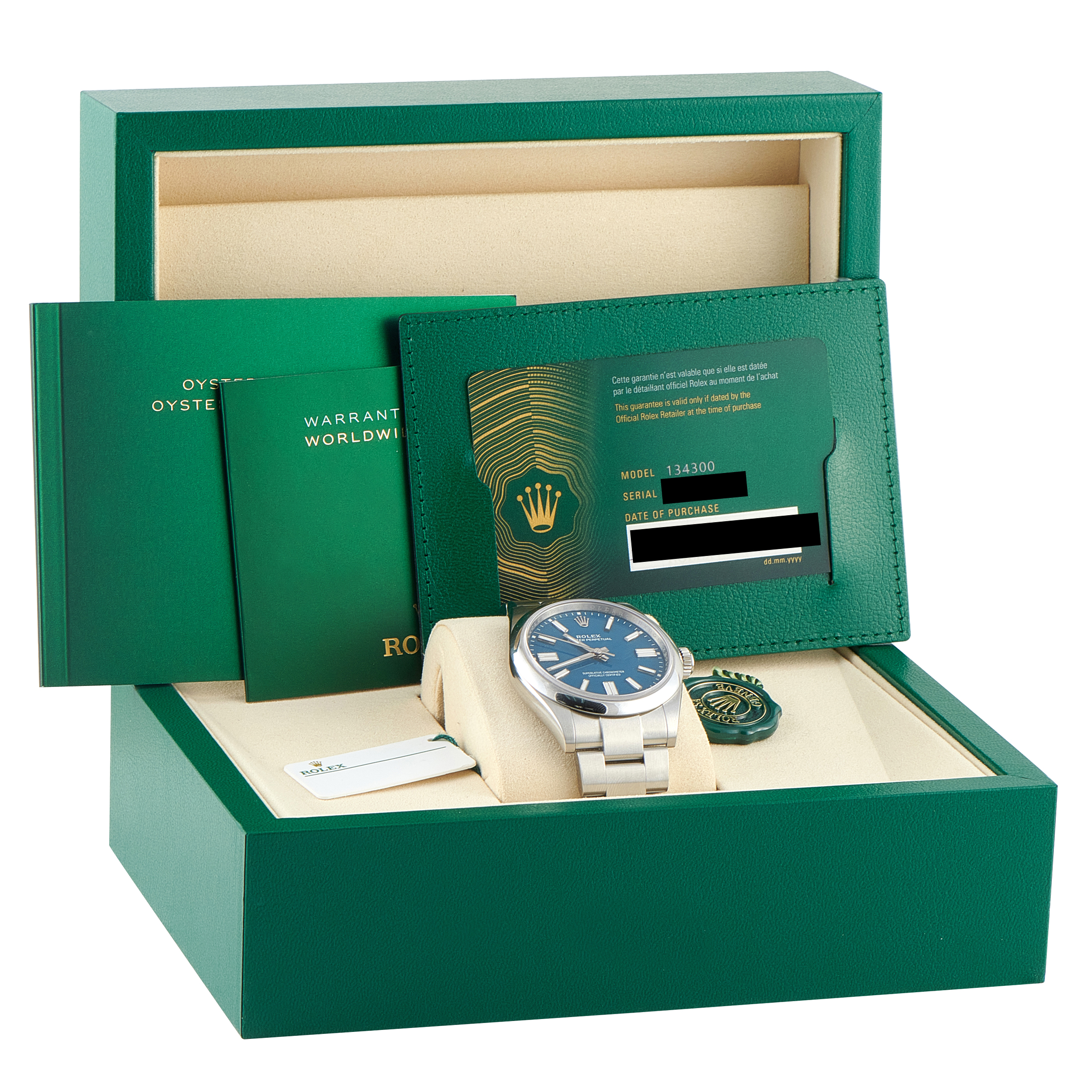 Rolex Oyster Perpetual 41 Med Blue Dial Steel Watch 134300 - Image 5