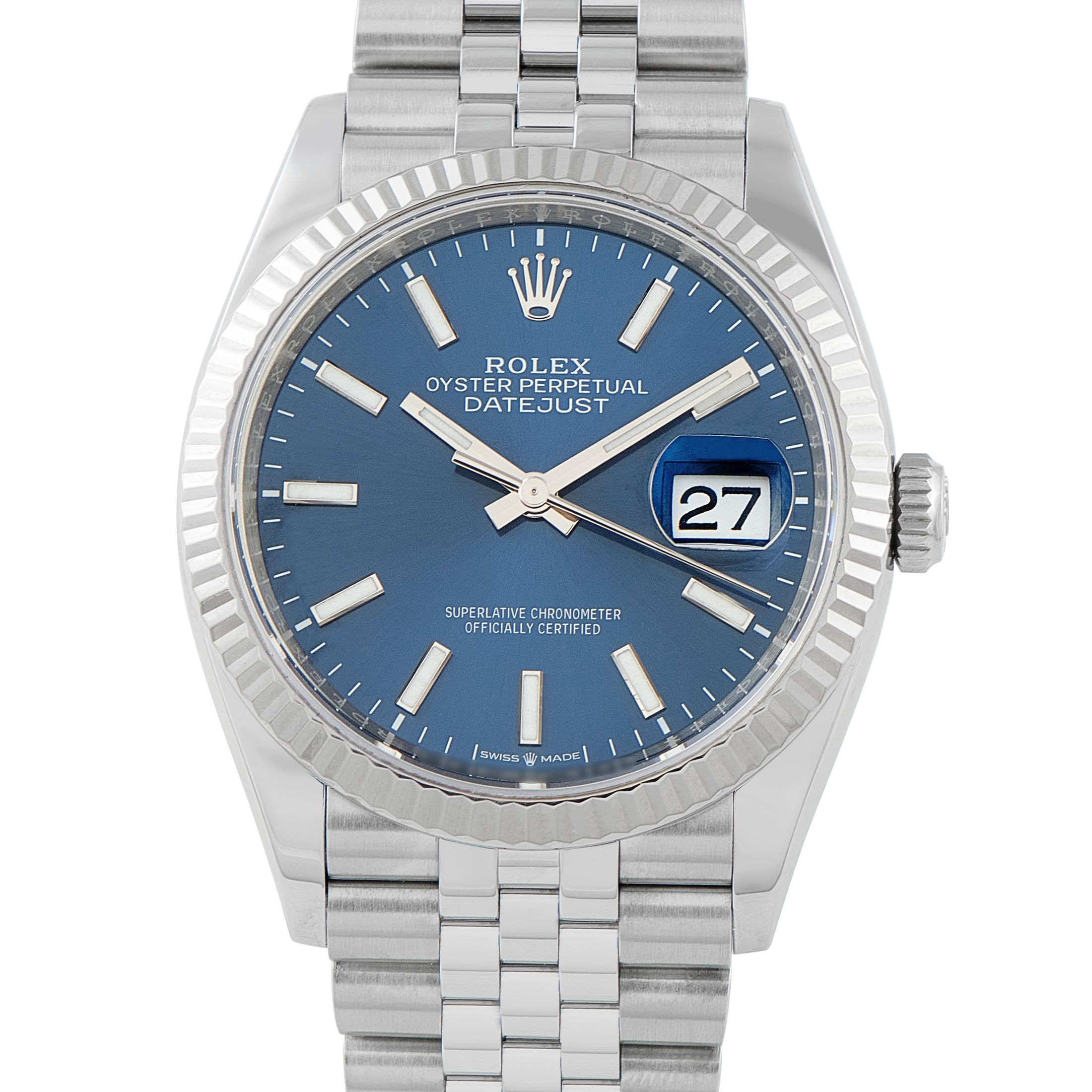 Rolex Datejust 36 Blue Dial Steel Jubilee Watch 126234