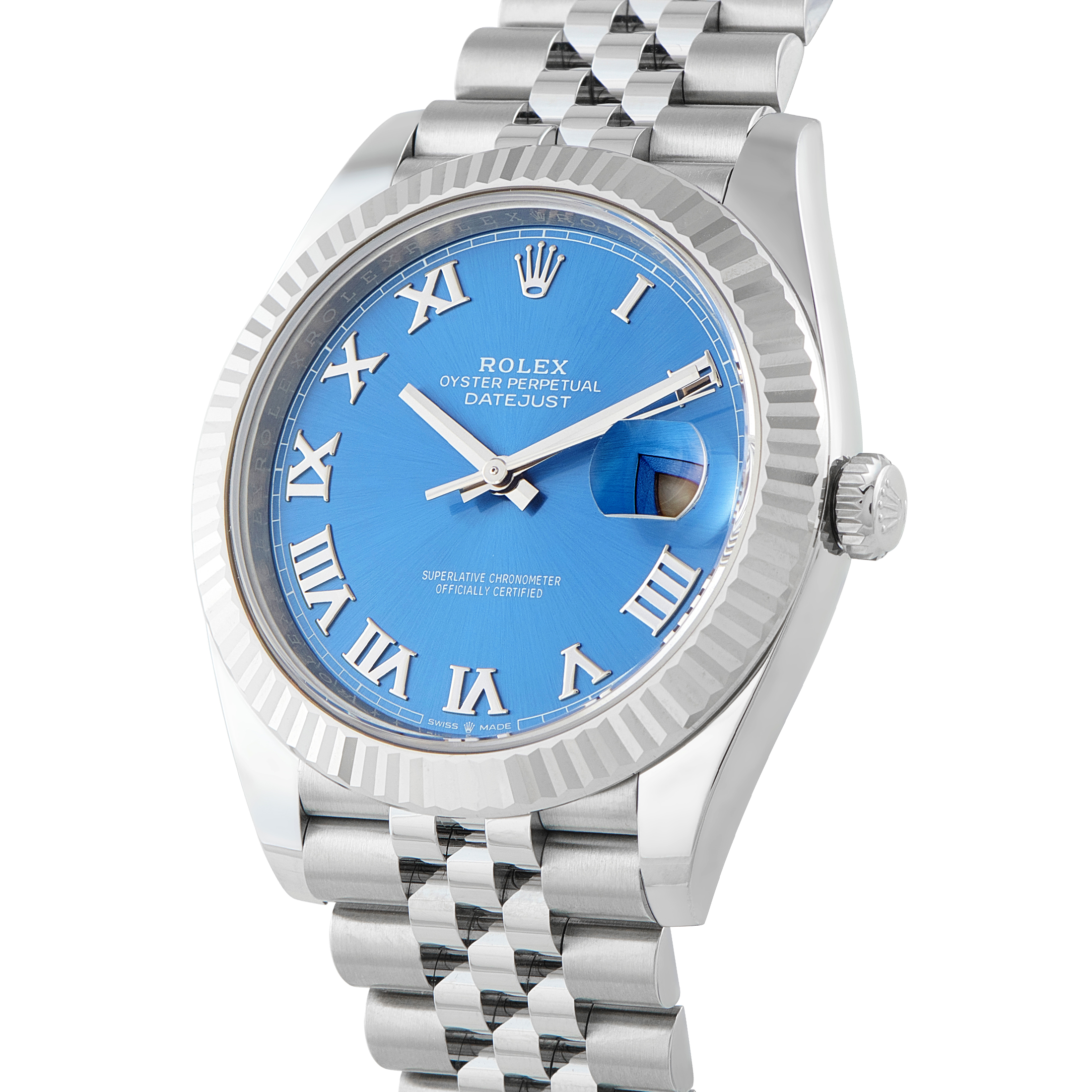 Rolex Datejust 41 Blue Roman Dial Steel Jubilee Watch 126334 - Image 2