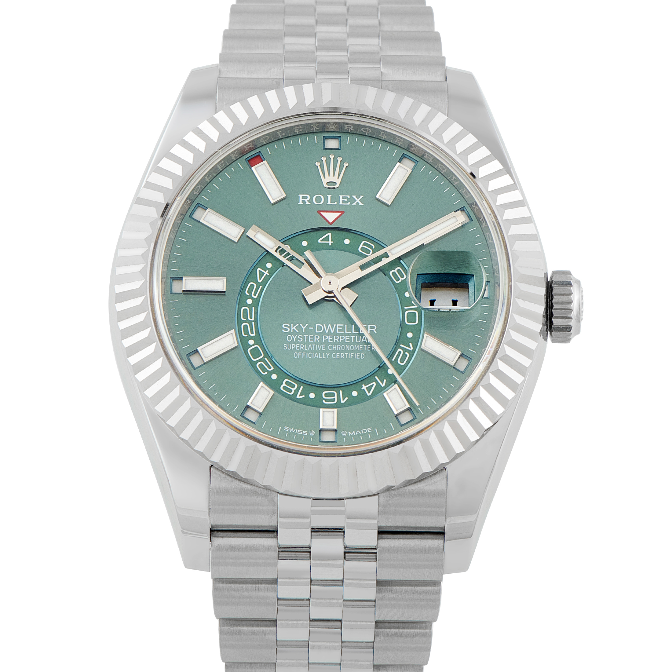 Rolex Sky-Dweller Mint Green Dial Steel Jubilee Watch 336934