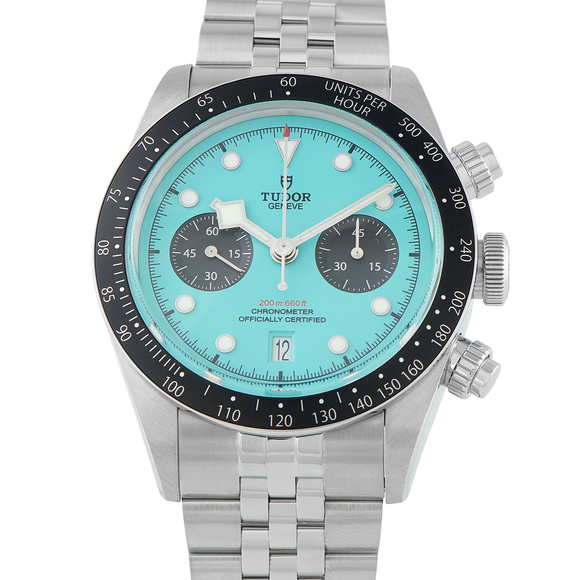Tudor Black Bay Chrono Turquoise Dial Steel Watch 79360
