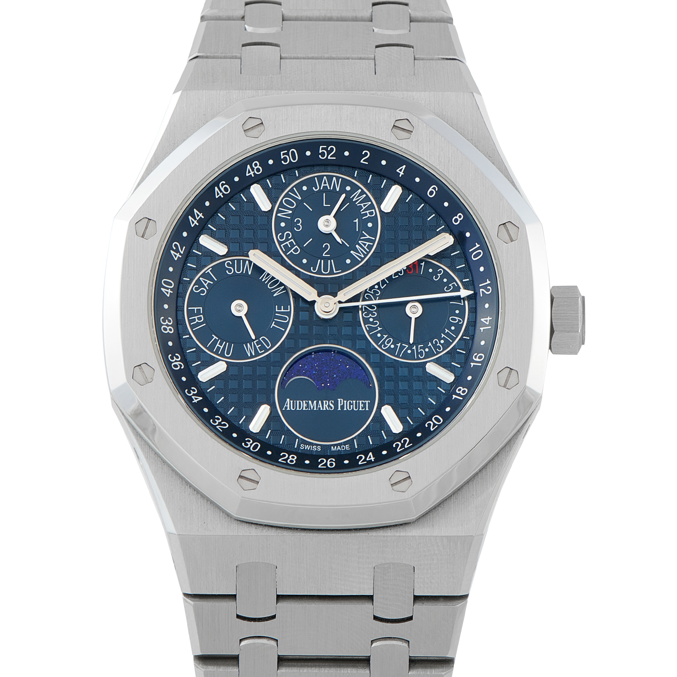 Audemars Piguet Royal Oak Blue Dial Perpetual Calendar Steel Watch 26574st.OO.1220ST.02