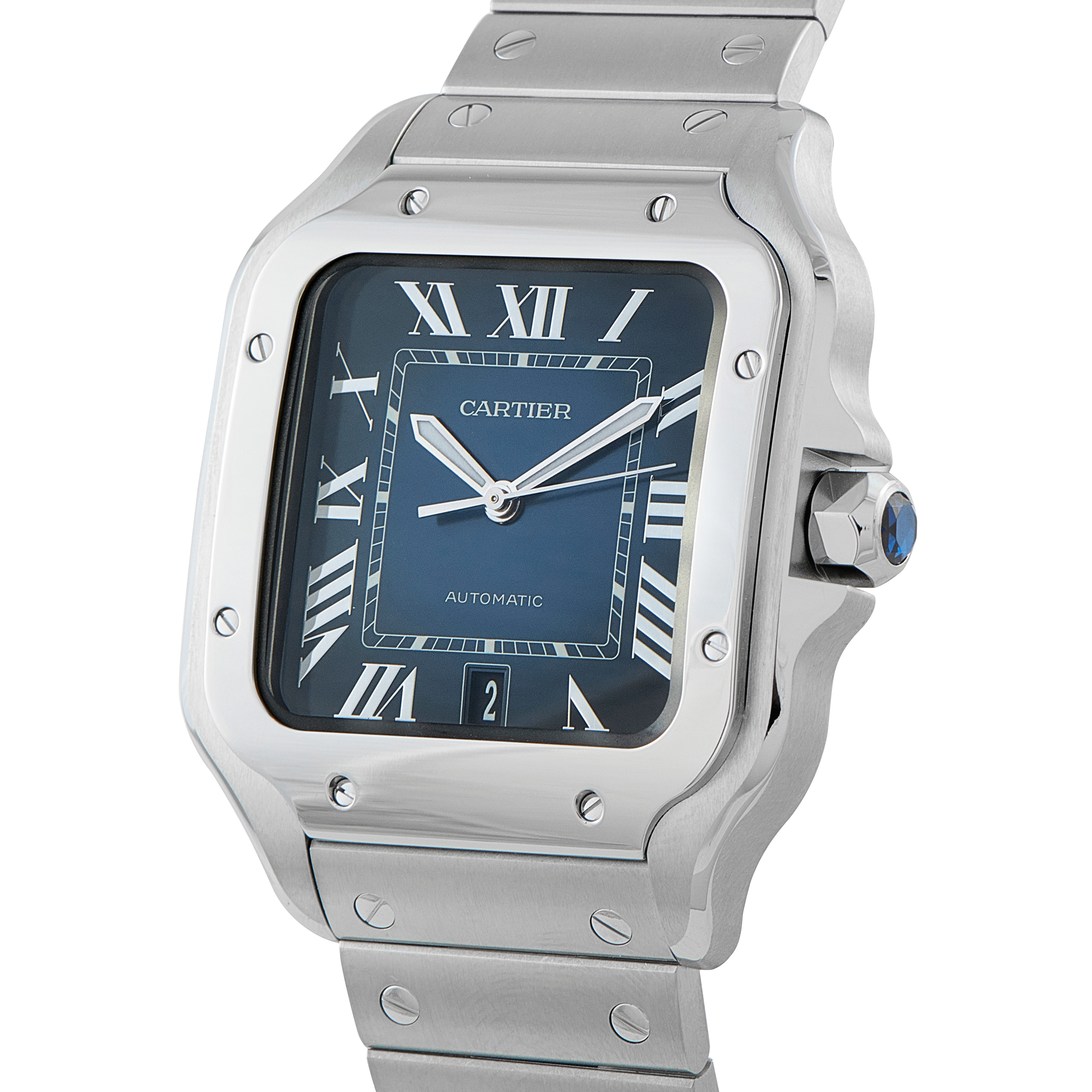 Cartier Santos de Cartier Large Model Blue Dial Steel Watch WSSA0030 - Image 2