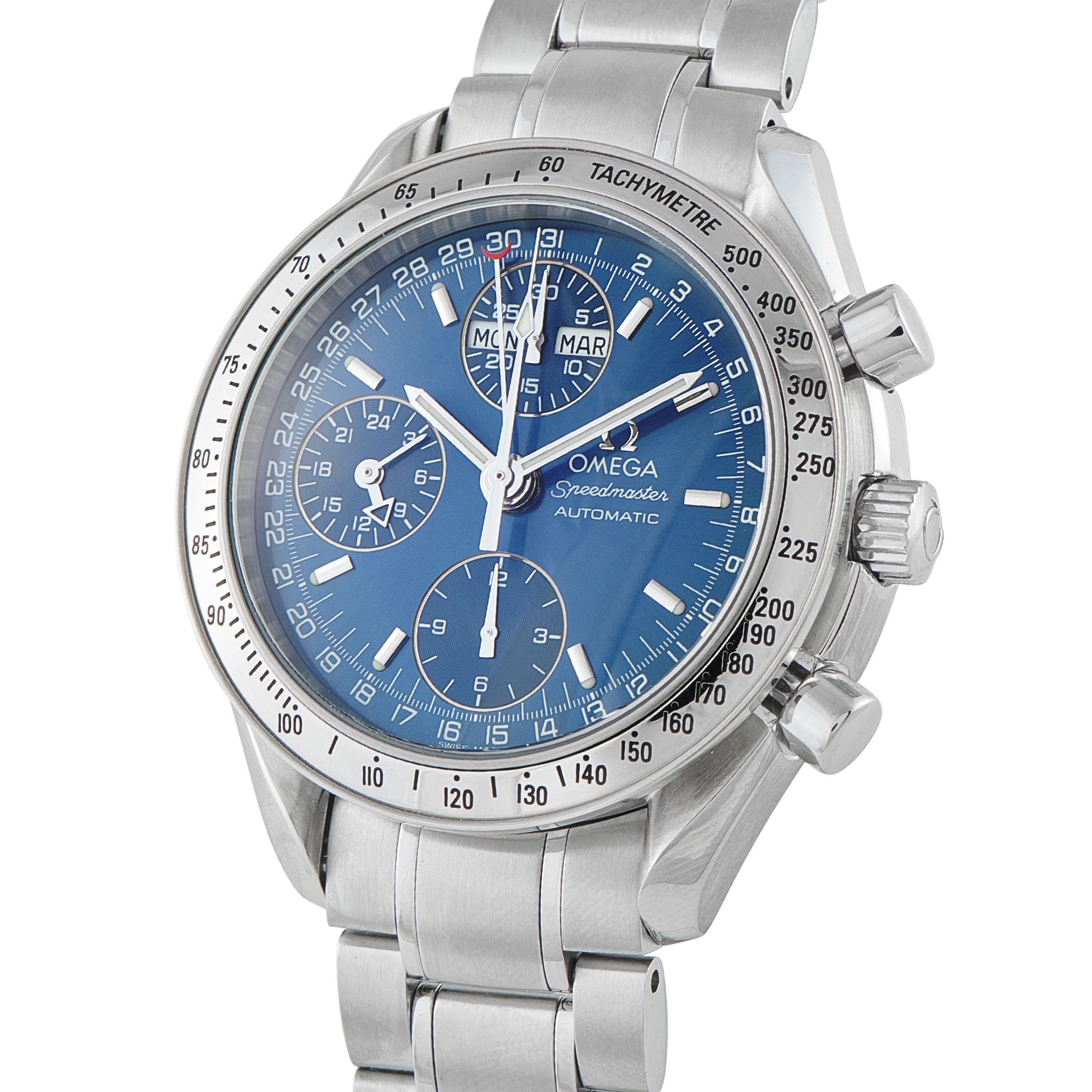 Omega Speedmaster Day-Date Blue Dial Steel Watch 3523.80.00 - Image 2
