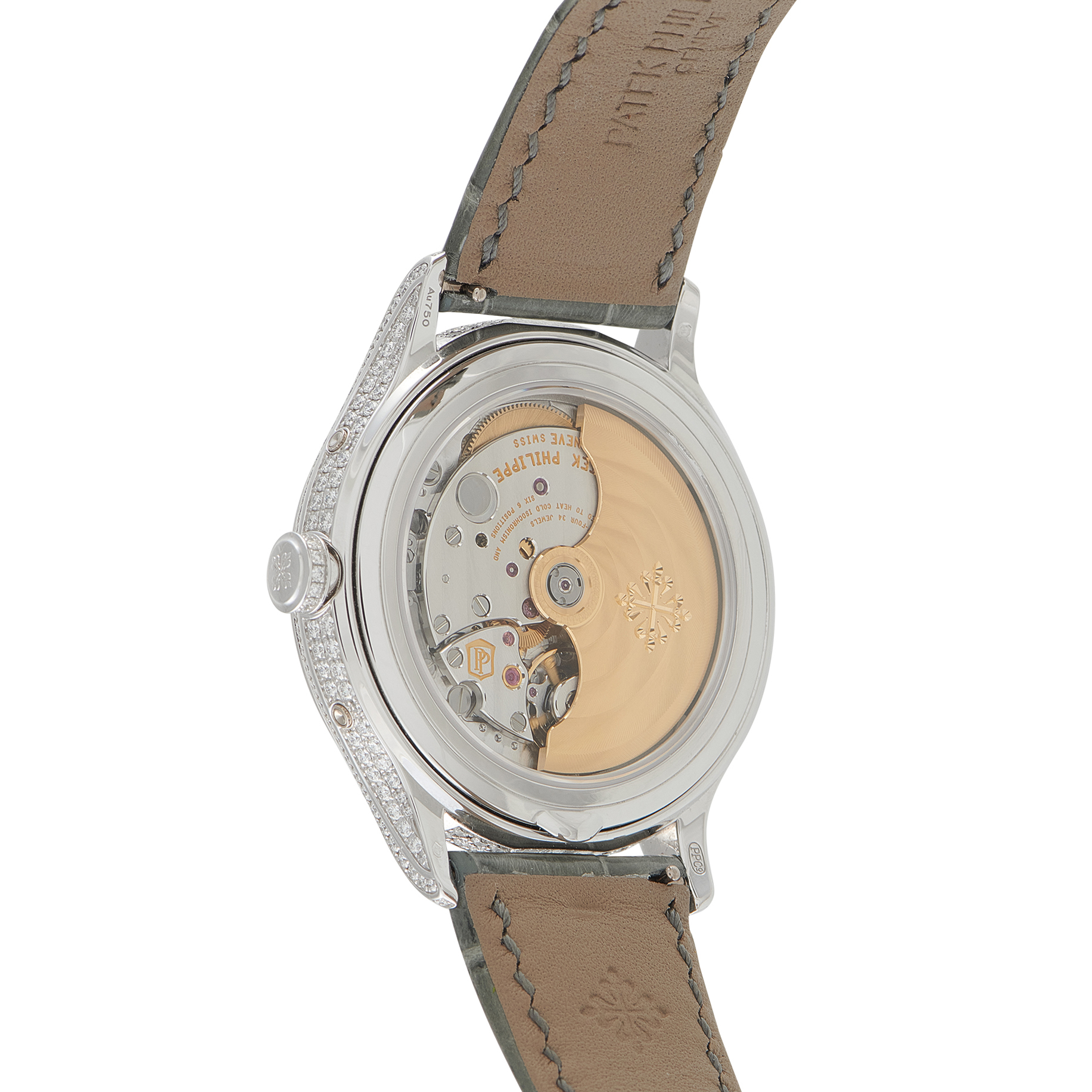 Patek Philippe Complications Annual Calendar Diamond and Mother of Pearl White Gold Watch 4948G-010 - Image 3
