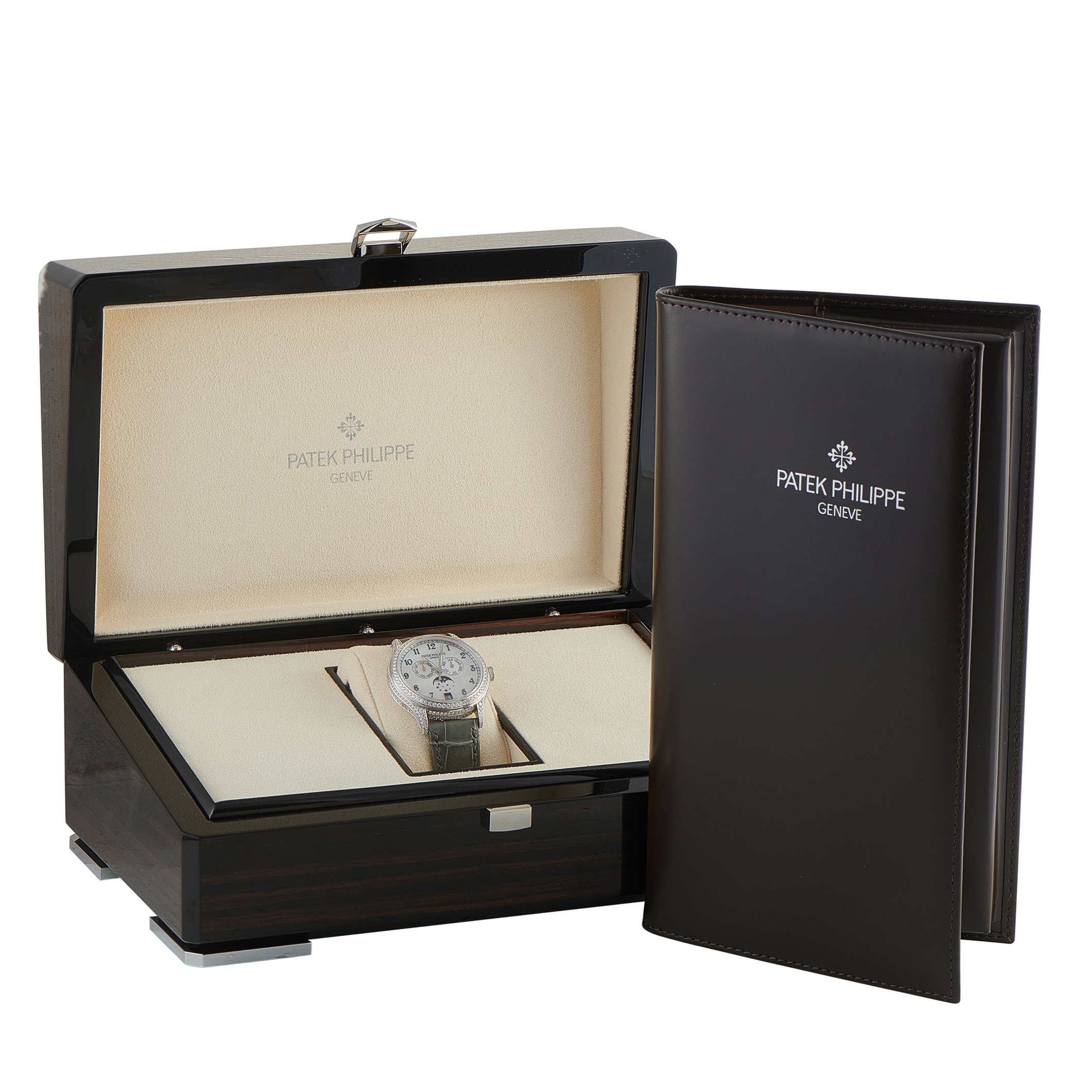 Patek Philippe Complications Annual Calendar Diamond and Mother of Pearl White Gold Watch 4948G-010 - Image 5