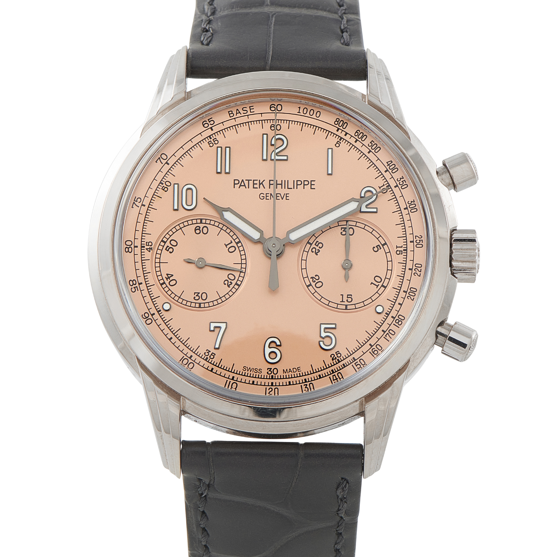 Patek Philippe Complications Chronograph Salmon Dial White Gold Watch 5172G-010