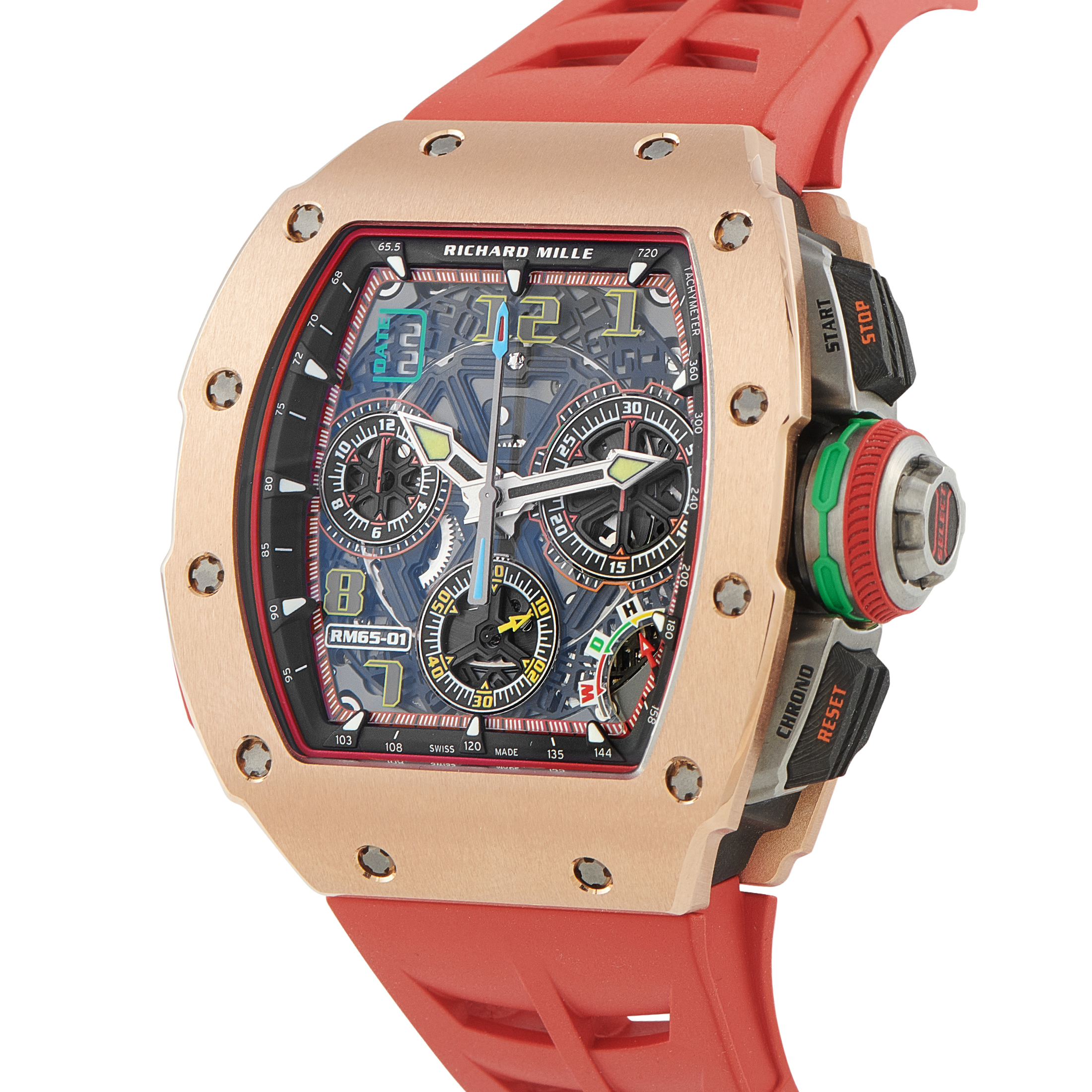 Richard Mille RM 65-01 Split Seconds Chronograph 18k Red Gold Watch RM65-01-RG-CA rm65-01 RG/CA - Image 2