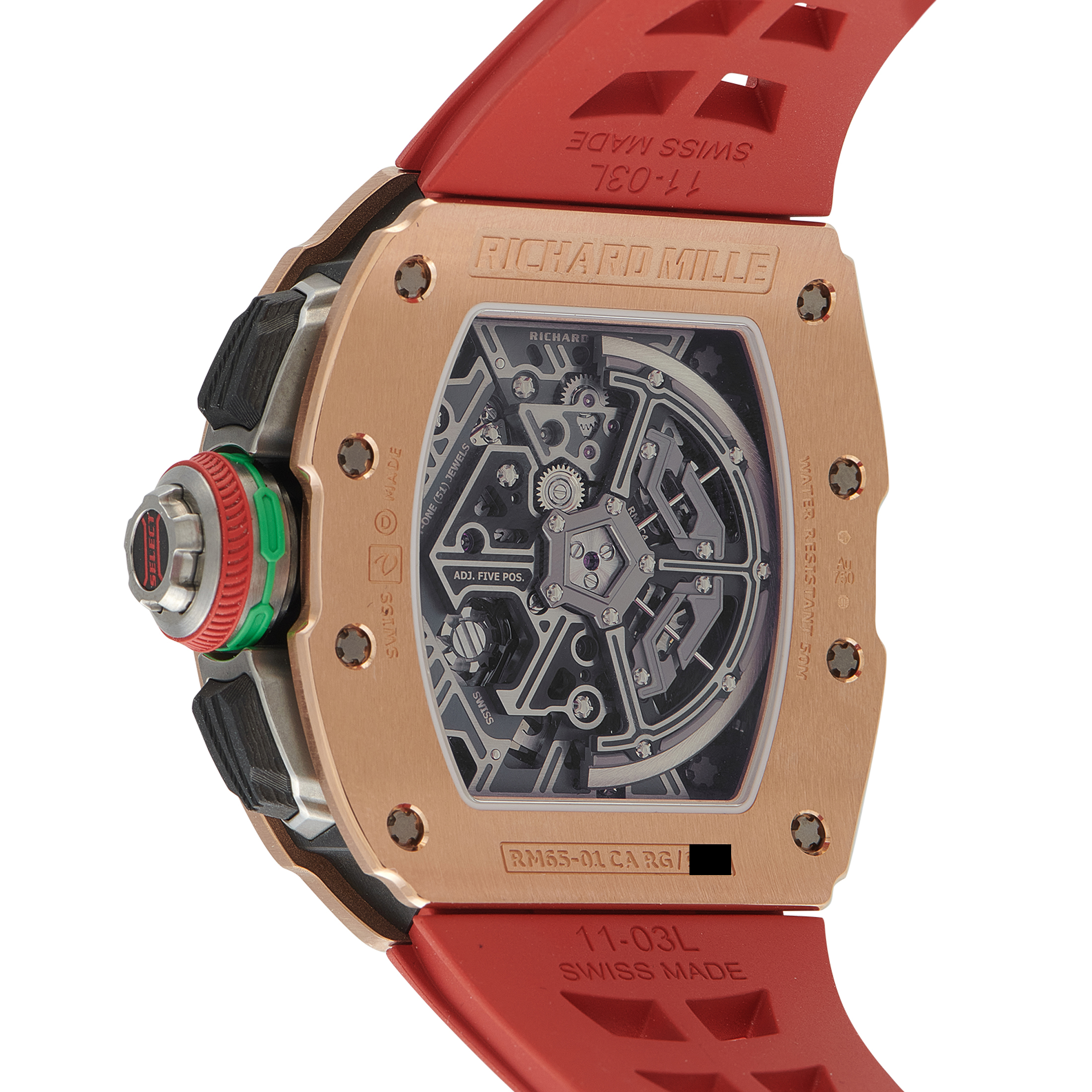 Richard Mille RM 65-01 Split Seconds Chronograph 18k Red Gold Watch RM65-01-RG-CA rm65-01 RG/CA - Image 3