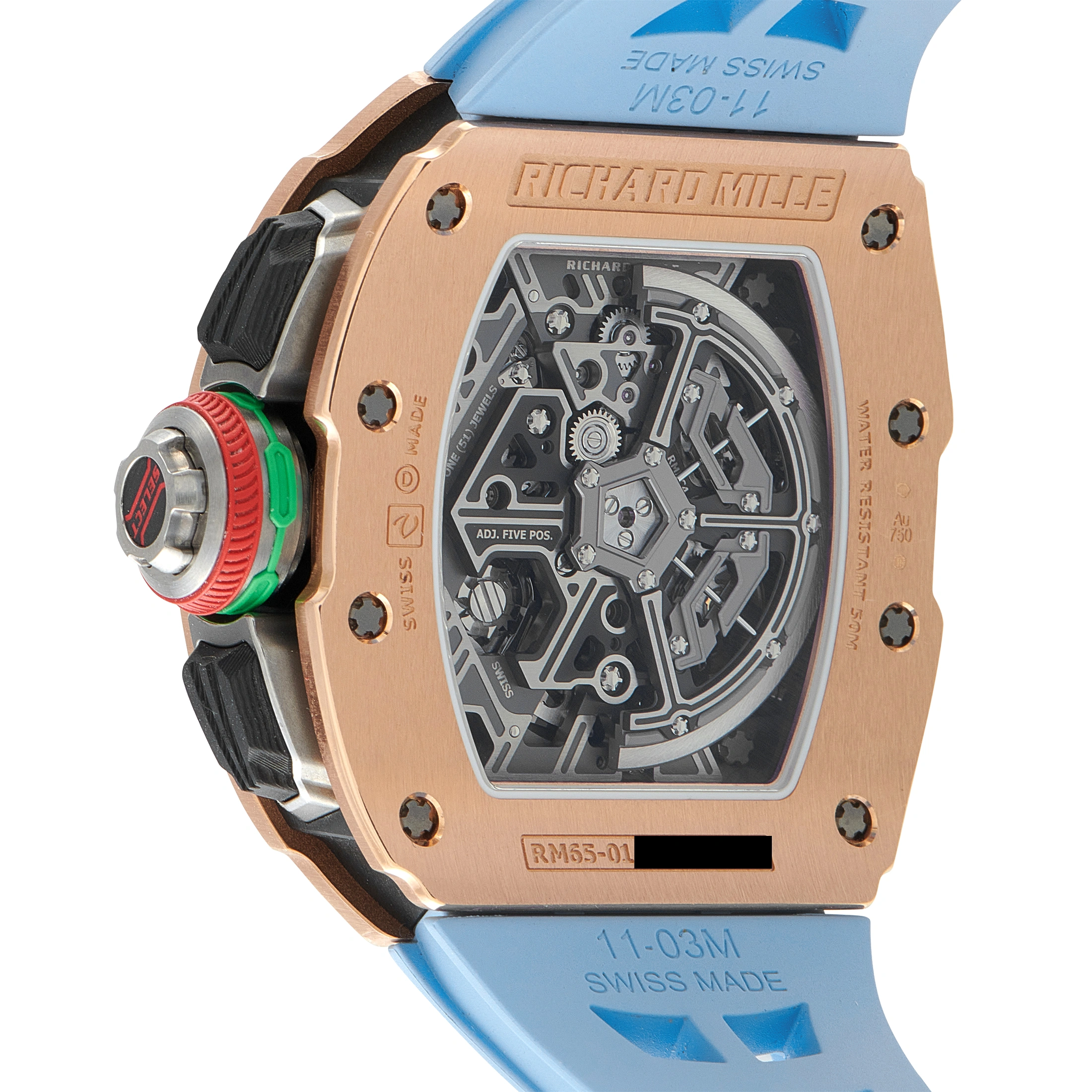 Richard Mille RM 65-01 Split Seconds Chronograph 18k Red Gold Watch RM65-01-RG-CA rm65-01 RG/CA - Image 3
