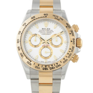 Pre-owned Rolex Cosmograph Daytona two-tone yellow gold and steel white dial, ref. 116503