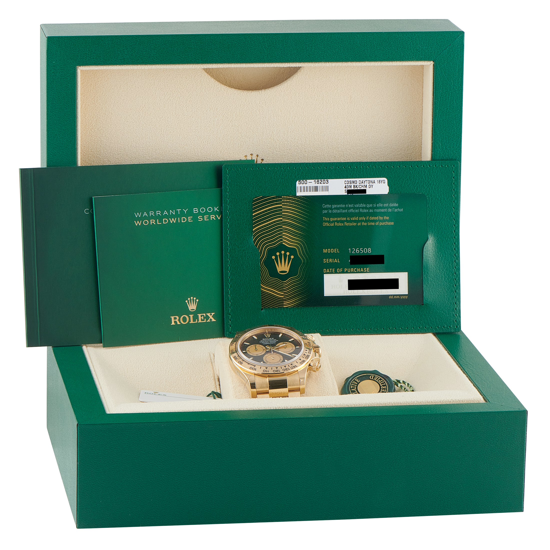 Rolex Daytona Black Dial Yellow Gold Watch 126508 - Image 5