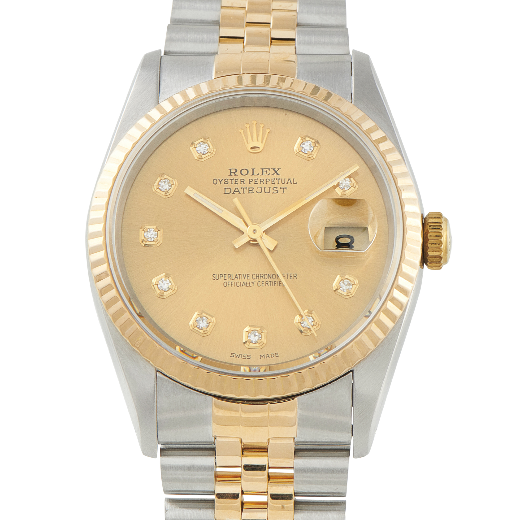 Rolex Datejust 36 Champagne Dial Two Tone Jubilee Watch 16233
