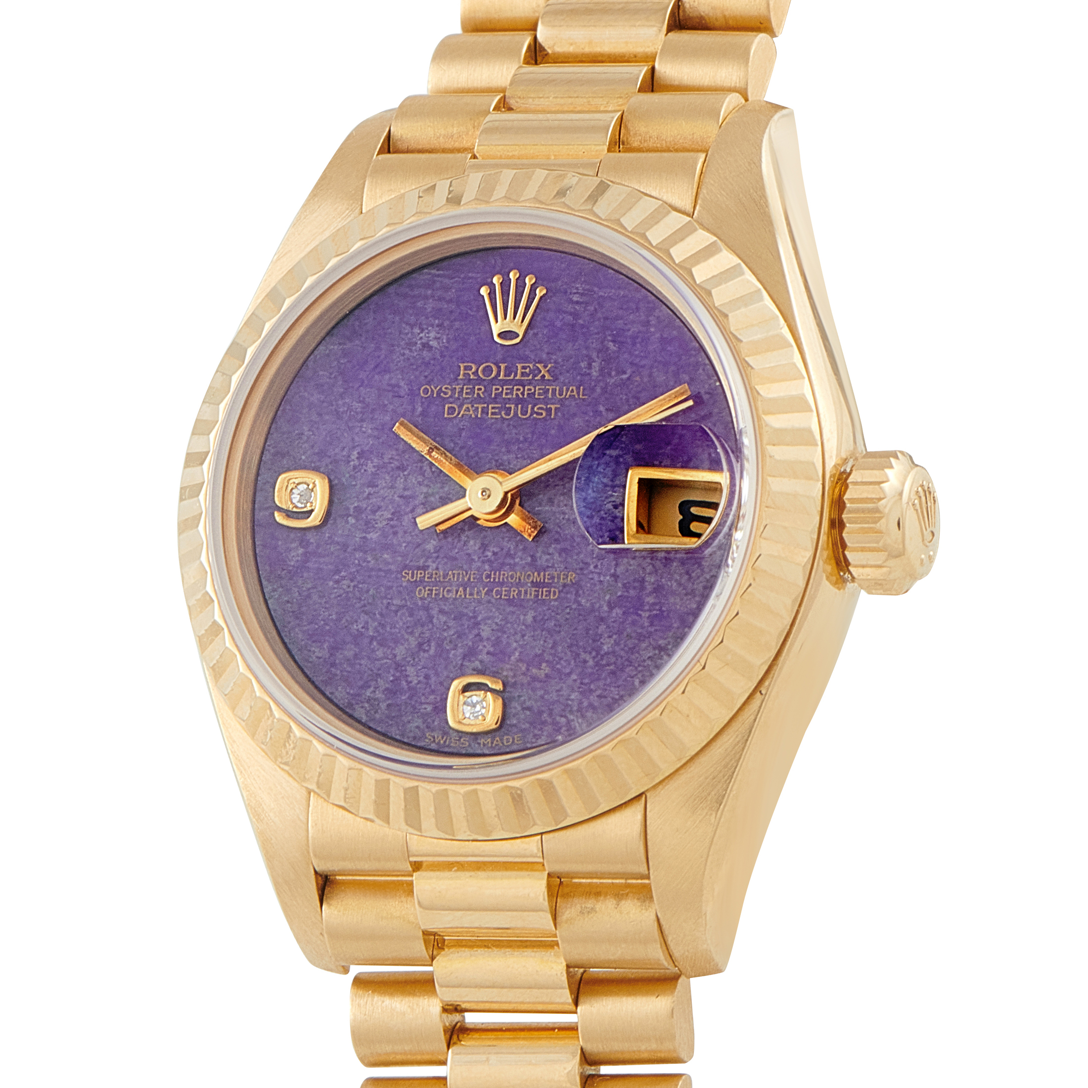 Rolex Lady-Datejust Sky Lavender Sugilite Stone Dial Yellow Gold Watch 69178 - Image 2
