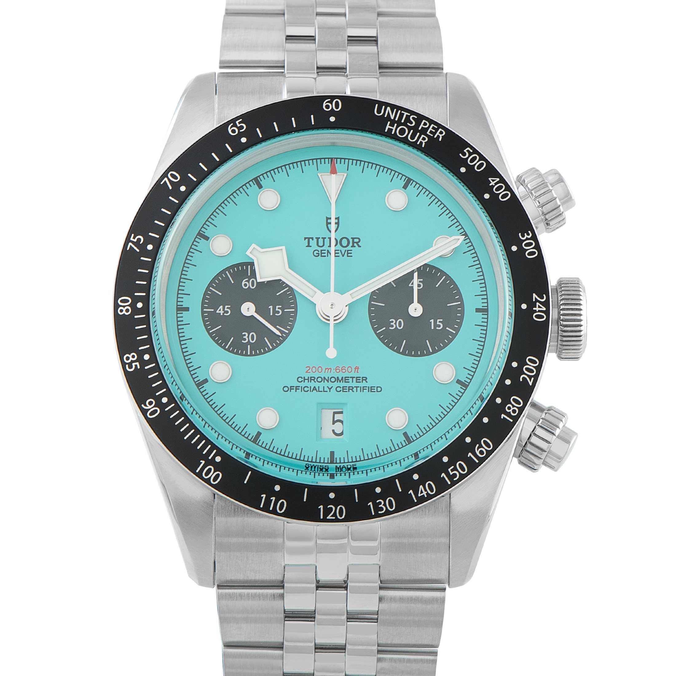 Tudor Black Bay Chrono Turquoise Dial Steel Watch 79360N