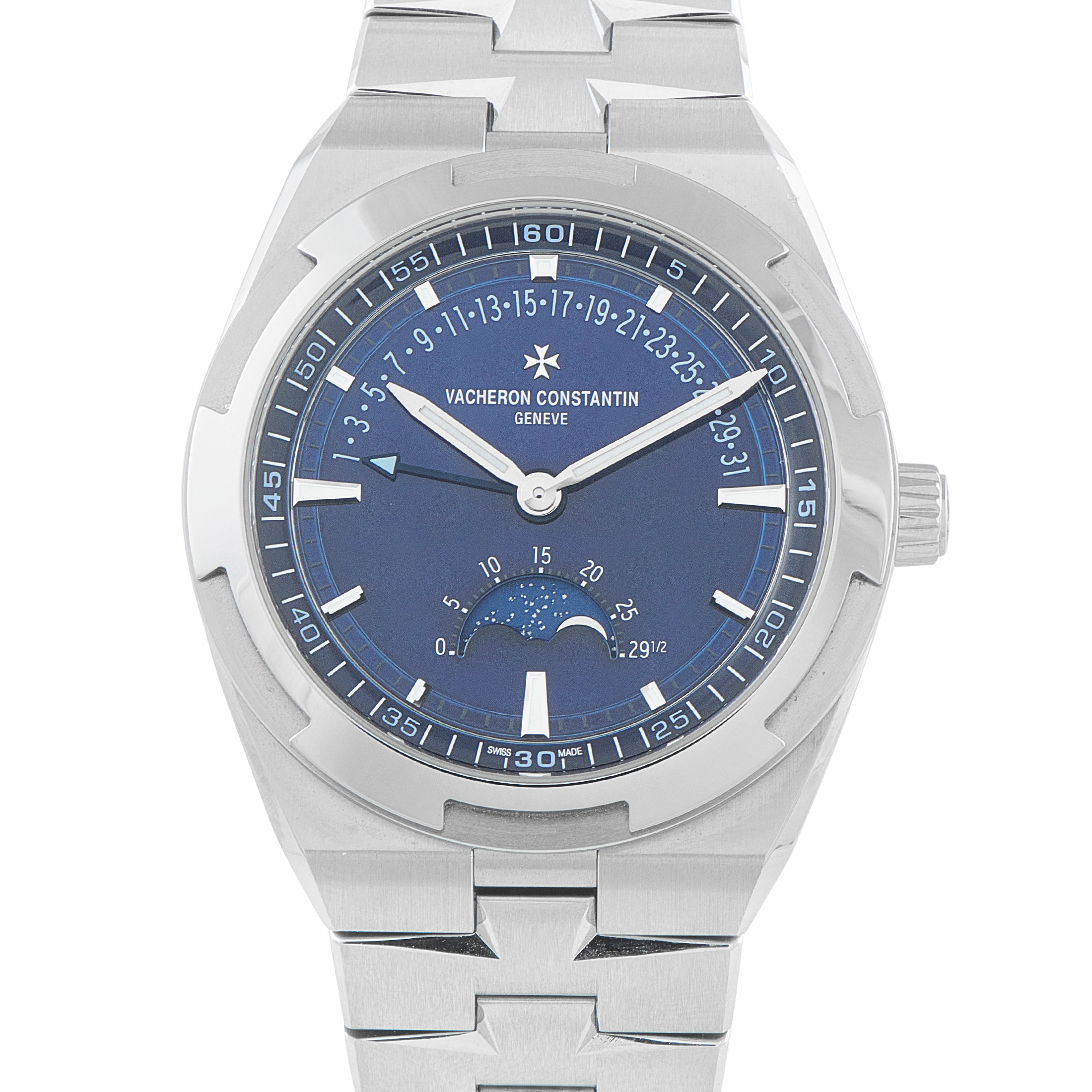 Vacheron Constantin Overseas Moon Phase Retrograde Date Steel Watch 4000V/210A-B911 x40ac911