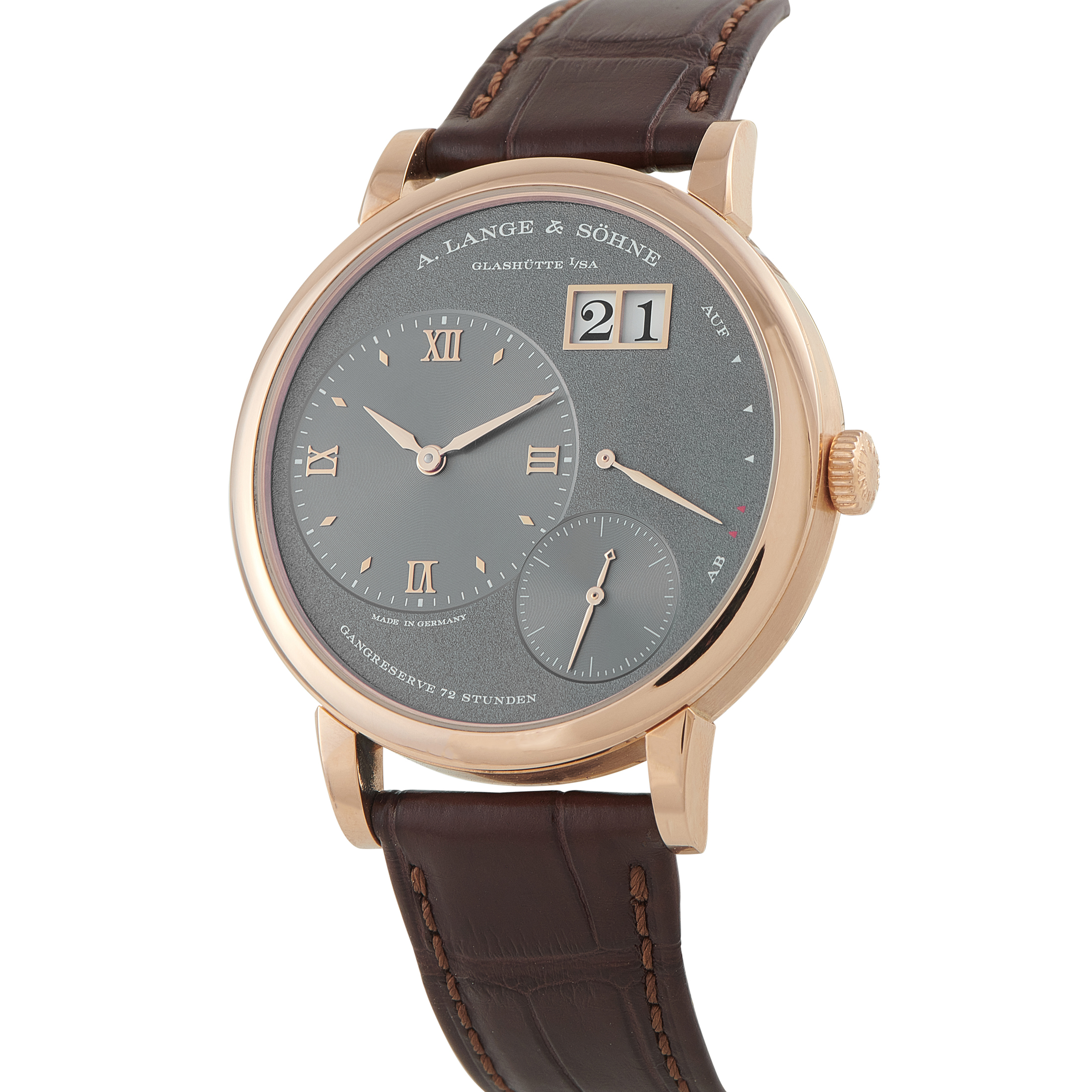 A. Lange & Sohne Grand Lange 1 Solid Silver Dial Rose Gold Watch 137.003 - Image 2