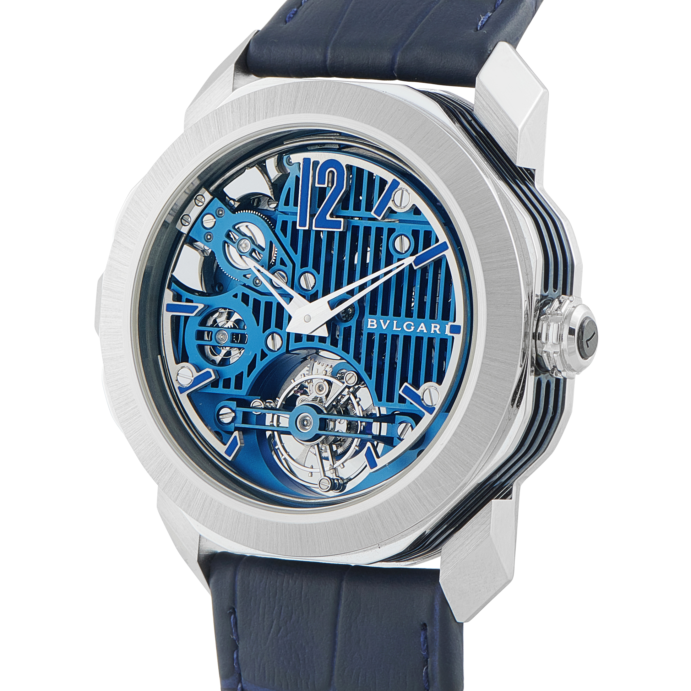 Bvlgari Octo Roma Blue Carillon Tourbillon Limited Edition Platinum Watch 103627 - Image 2