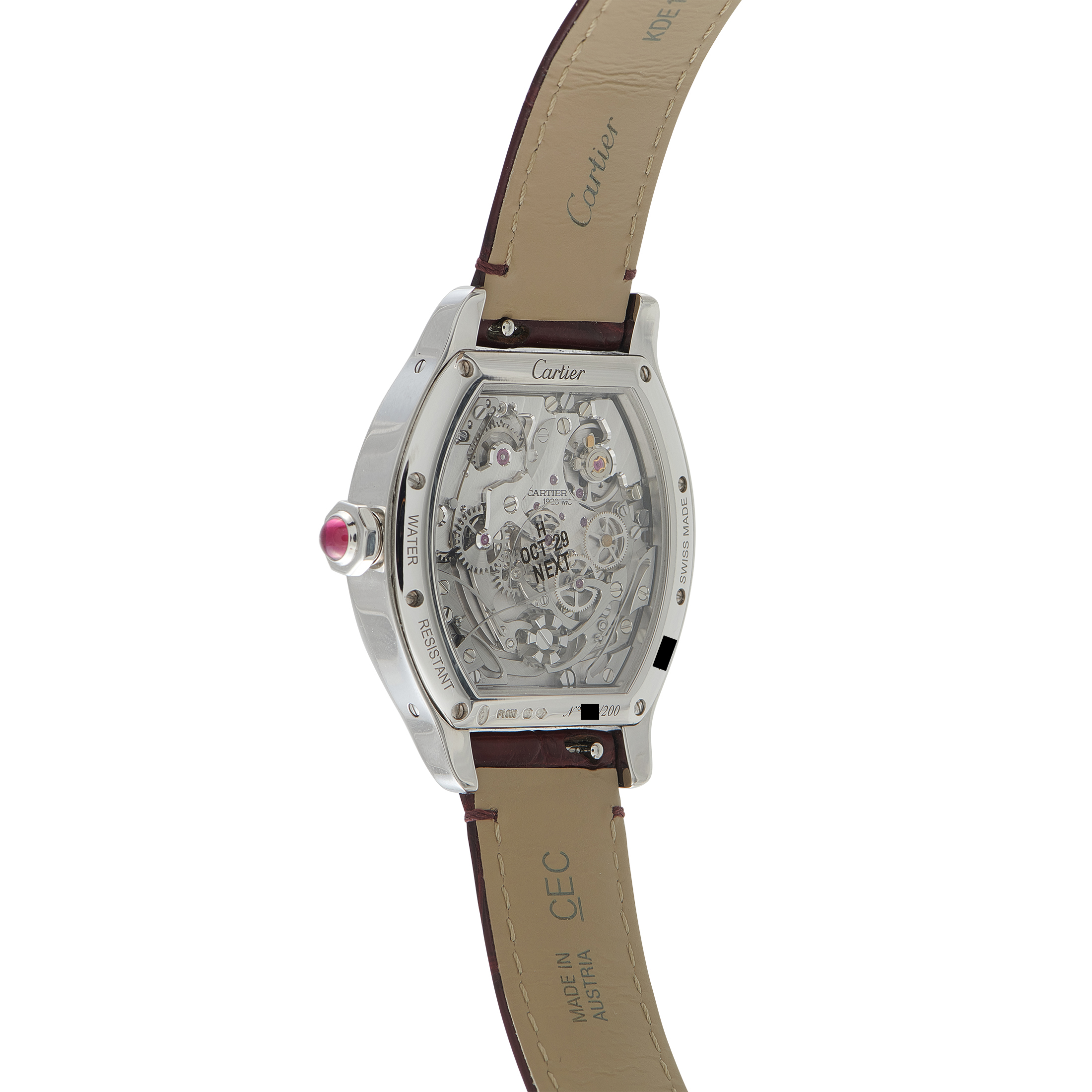 Cartier Privé Tortue Platinum Watch whto0008 - Image 3
