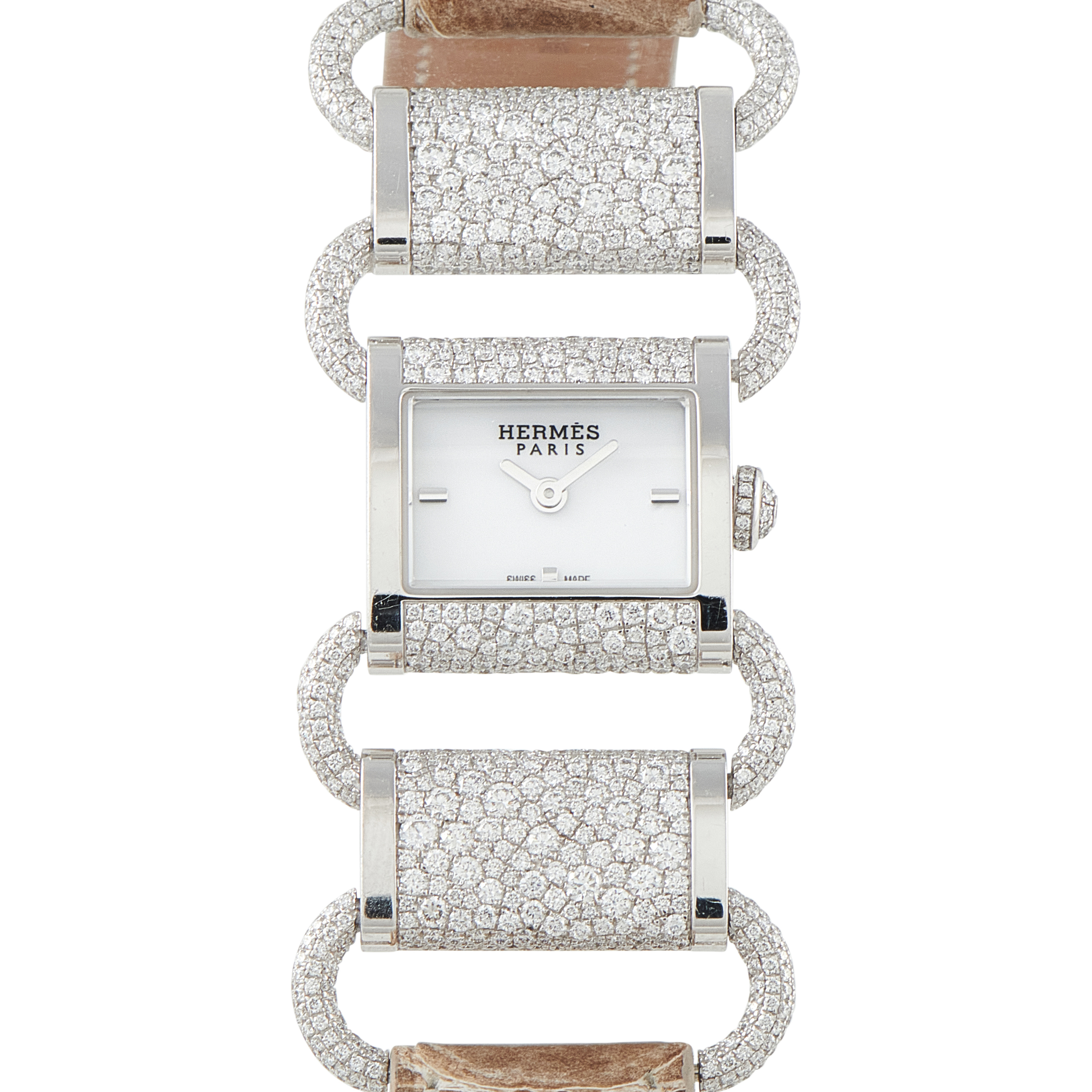 Hermes Klikti Diamond and White Gold Watch LL1.294