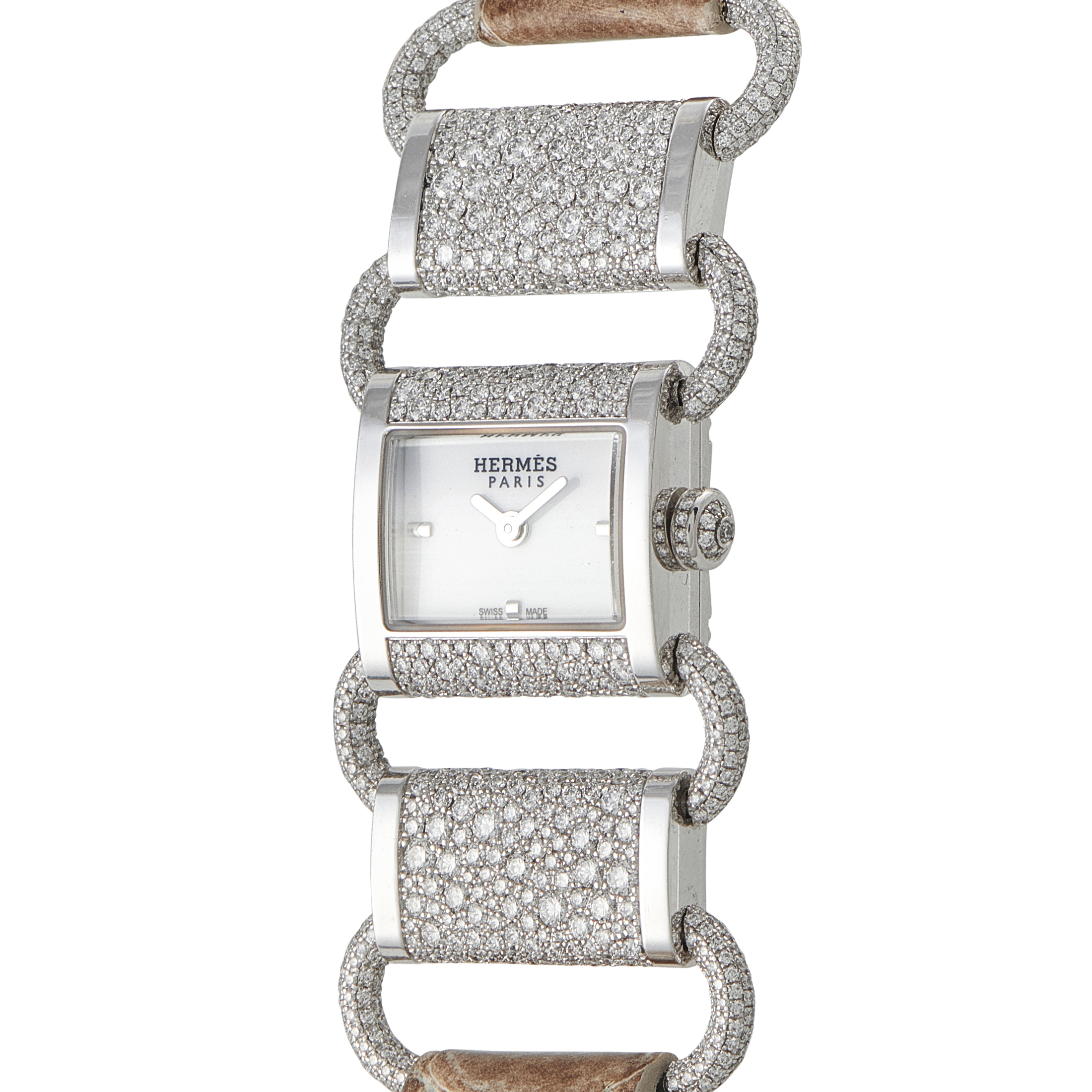 Hermes Klikti Diamond and White Gold Watch LL1.294 - Image 2