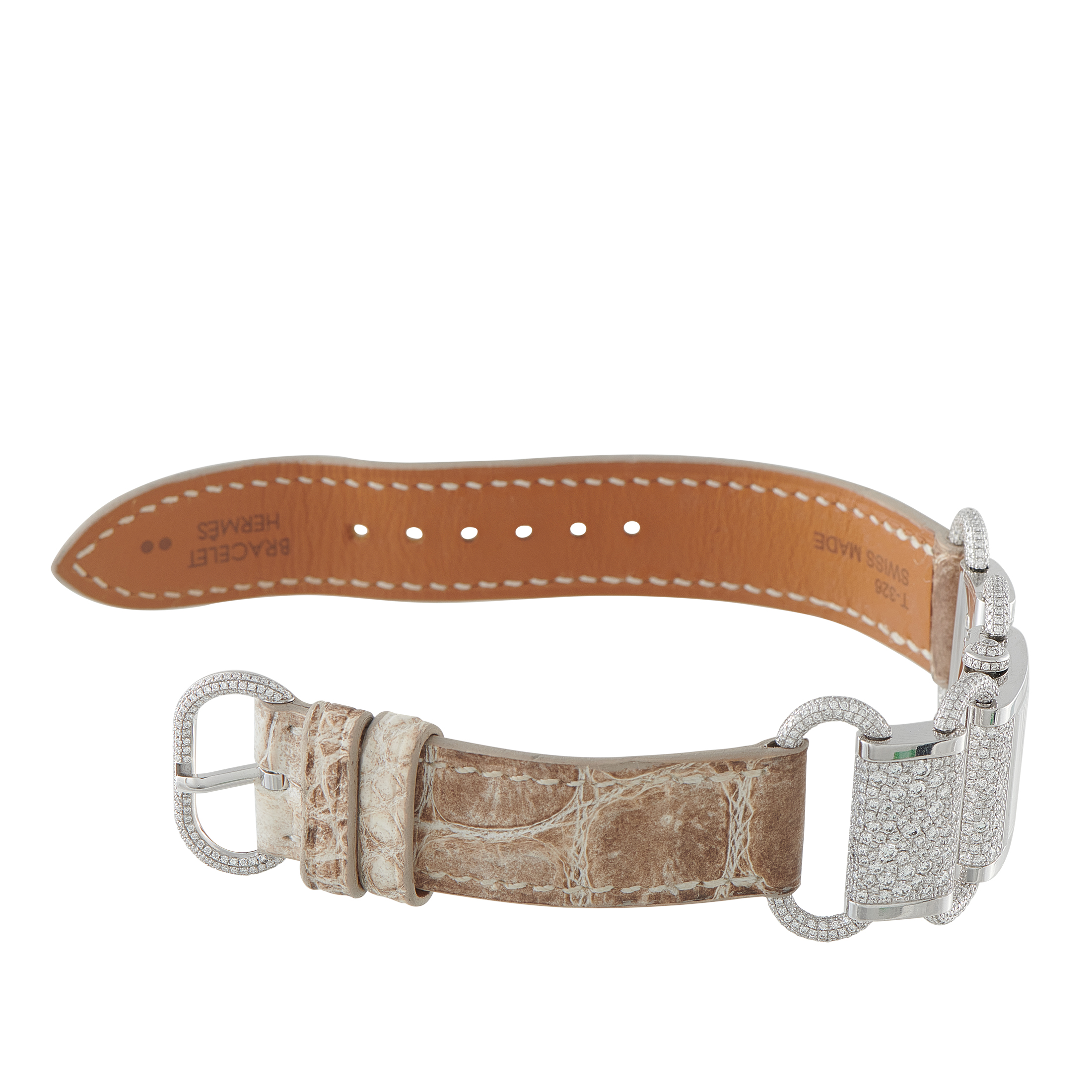Hermes Klikti Diamond and White Gold Watch LL1.294 - Image 4