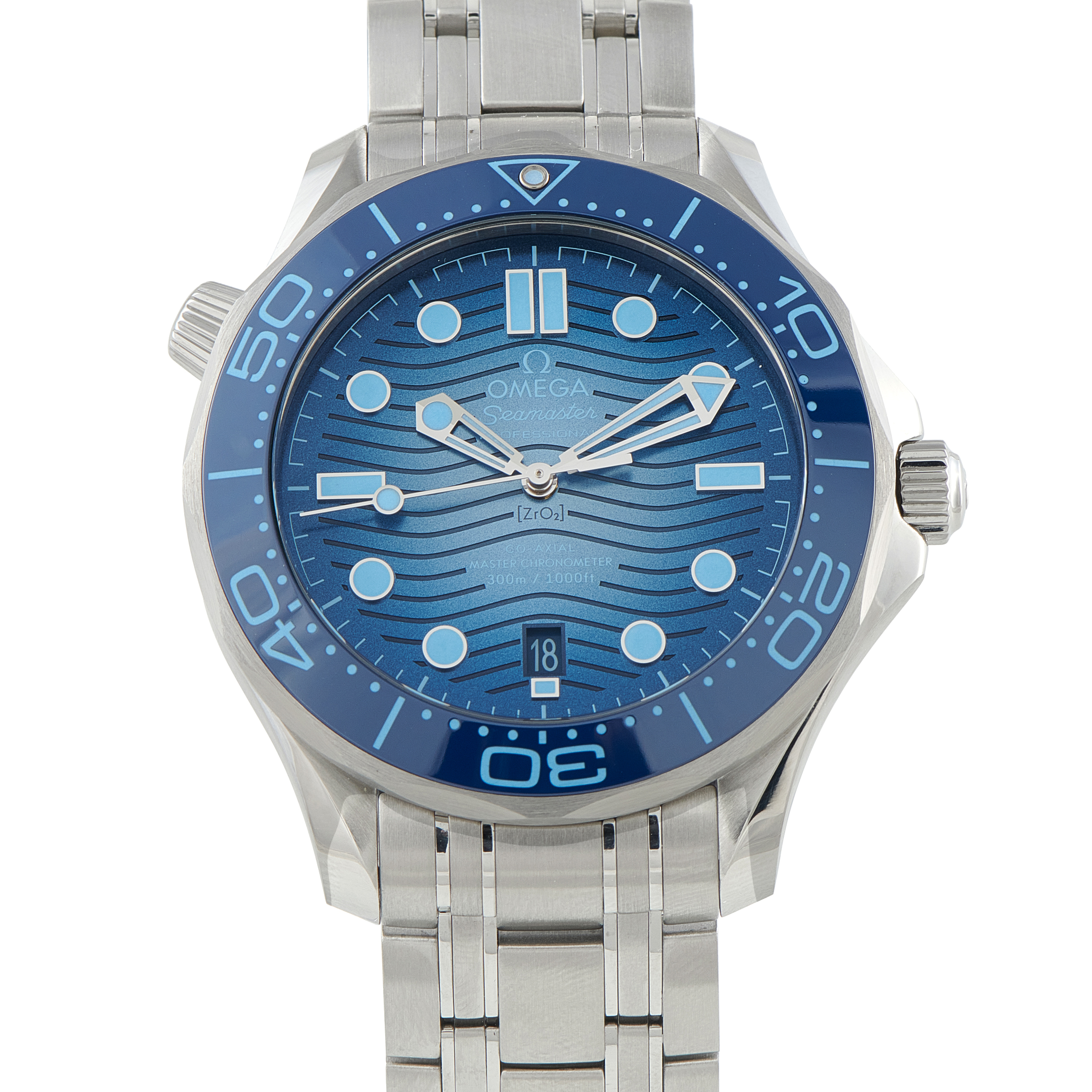 Omega Seamaster Summer Blue Steel Watch 210.30.42.20.03.003