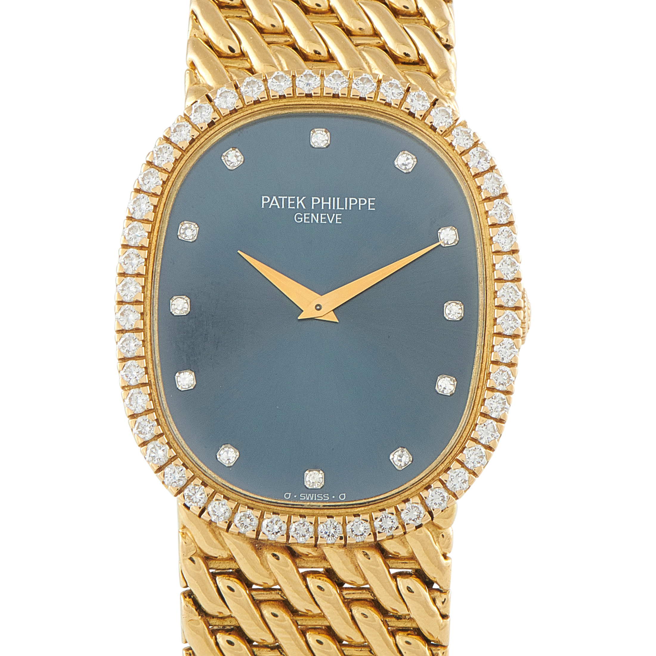 Patek Philippe Golden Ellipse Diamond Bezel Yellow Gold Watch 3748/097