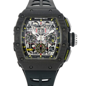 Pre-owned Richard Mille RM 11-03 Carbon TPT All Black flyback chronograph annual calendar 2018
