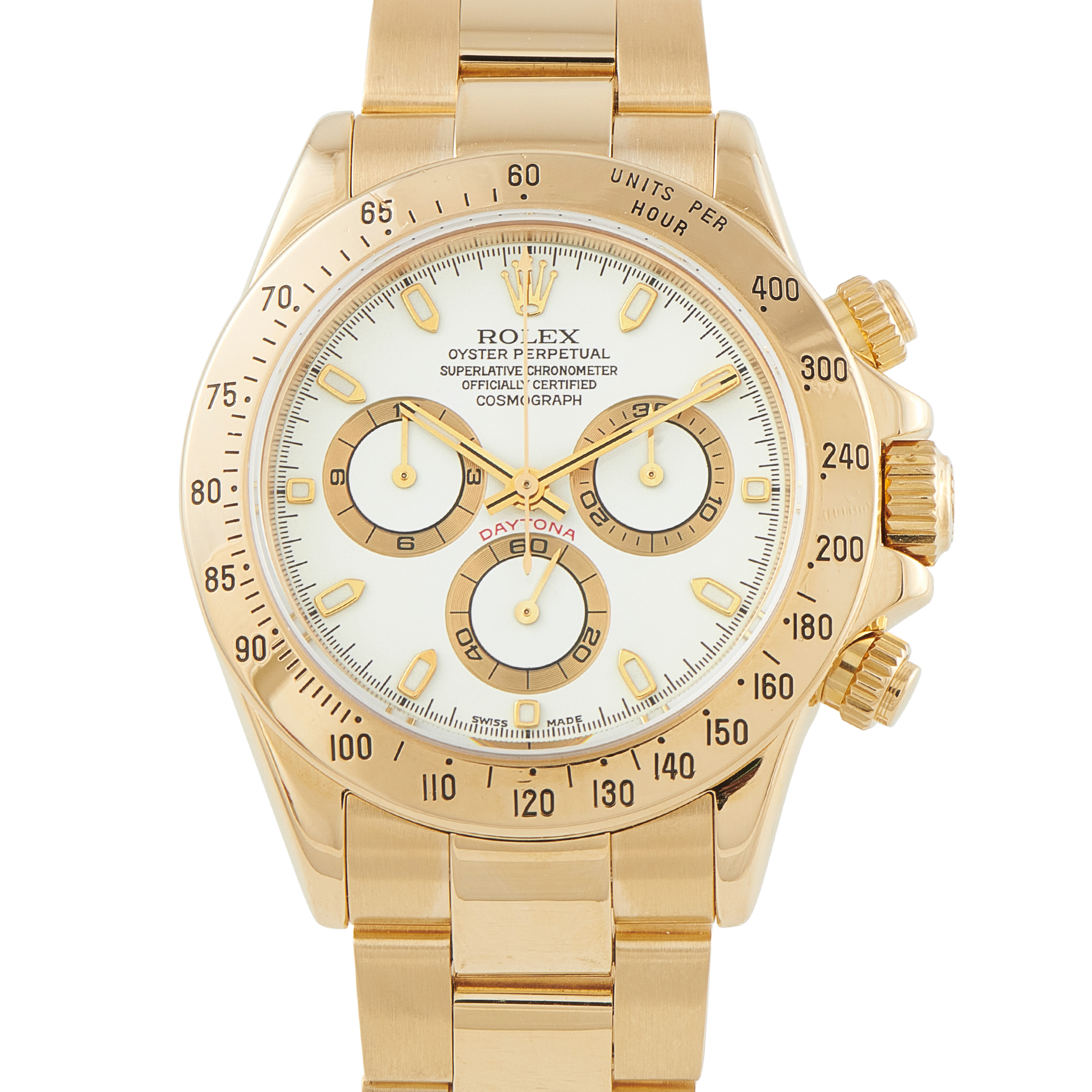 Rolex Daytona White Dial Yellow Gold Watch 116528