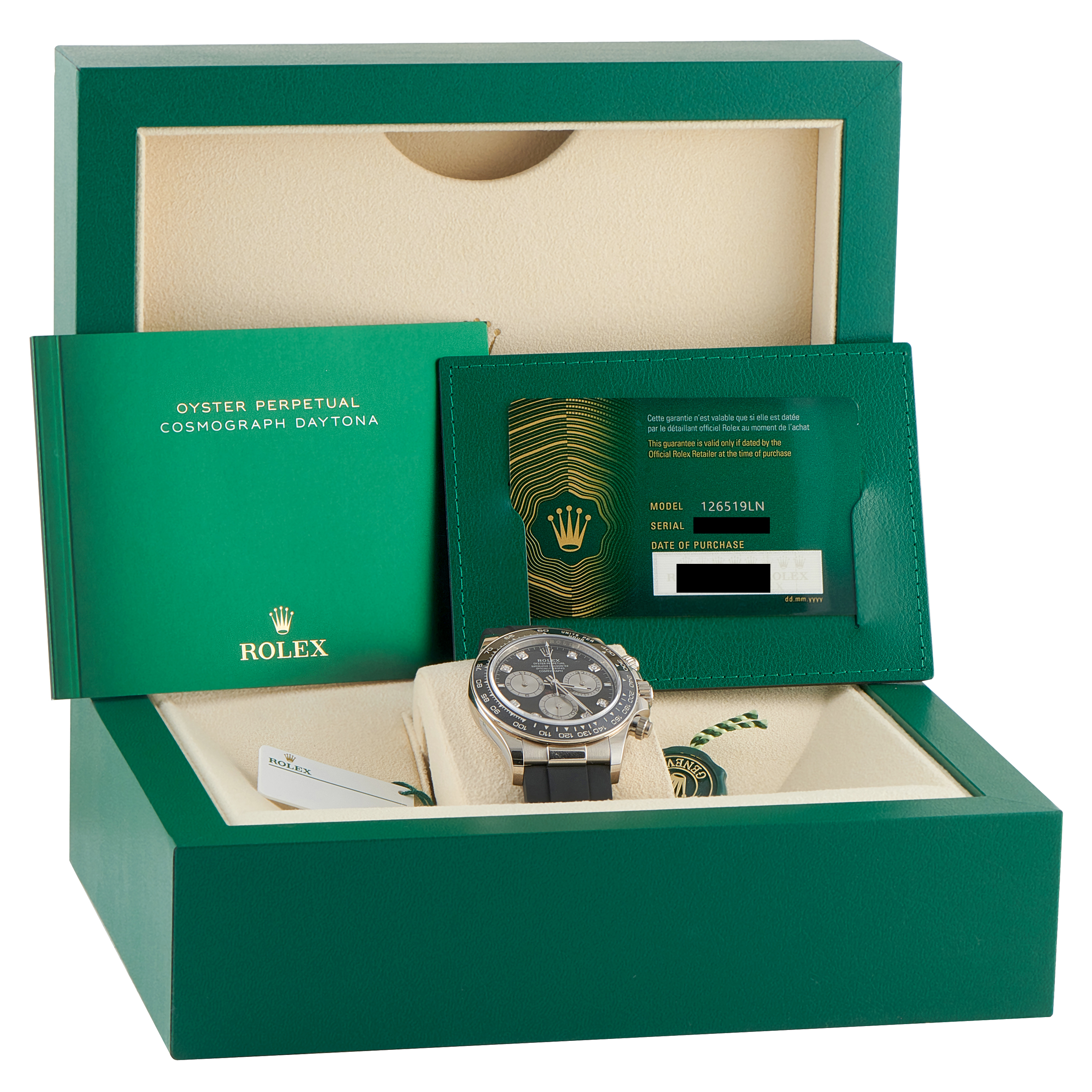 Rolex Daytona Black Diamond Dial White Gold Watch 126519LN - Image 5