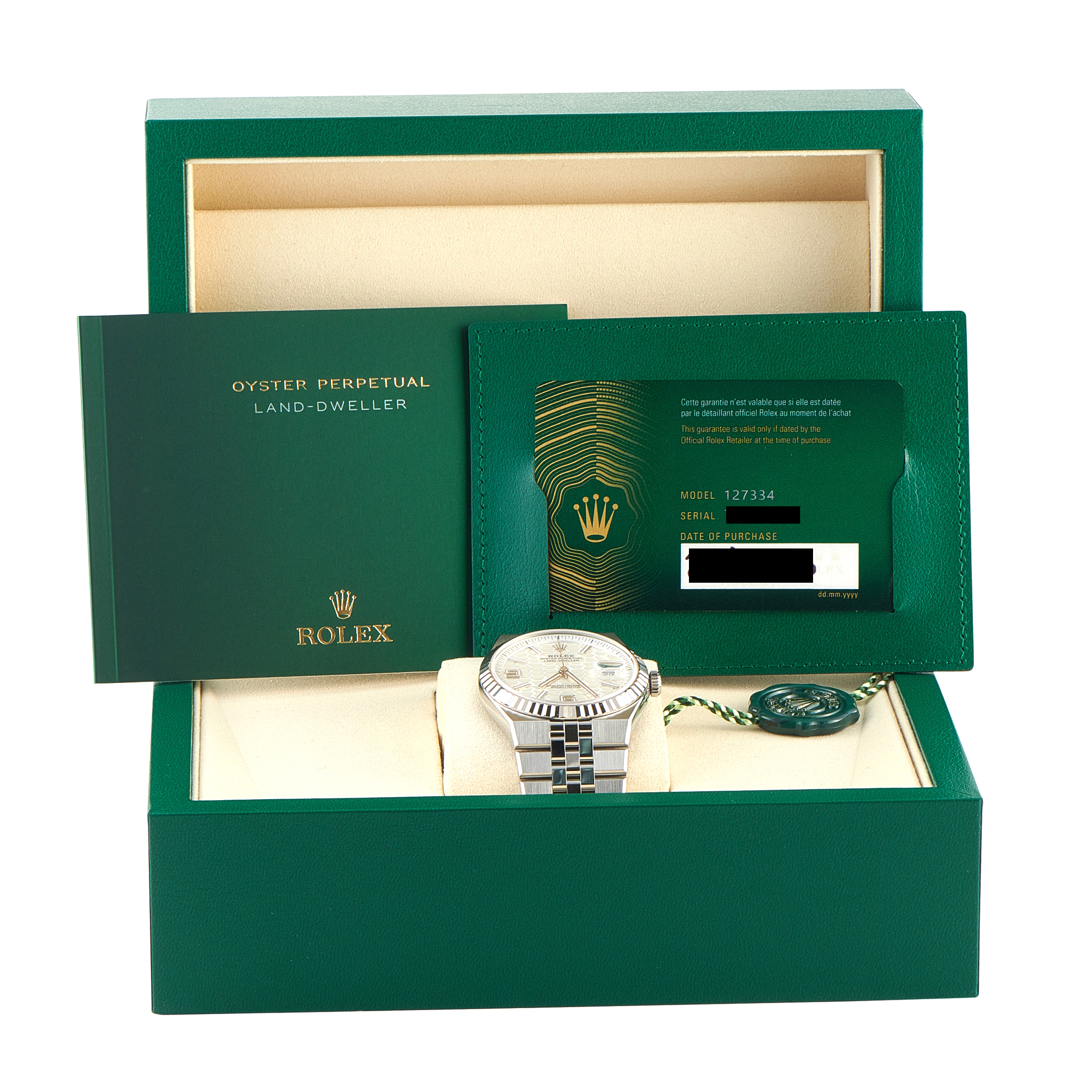 Rolex Land-Dweller 40 White Dial Steel Flat Jubilee Watch 127334 - Image 5