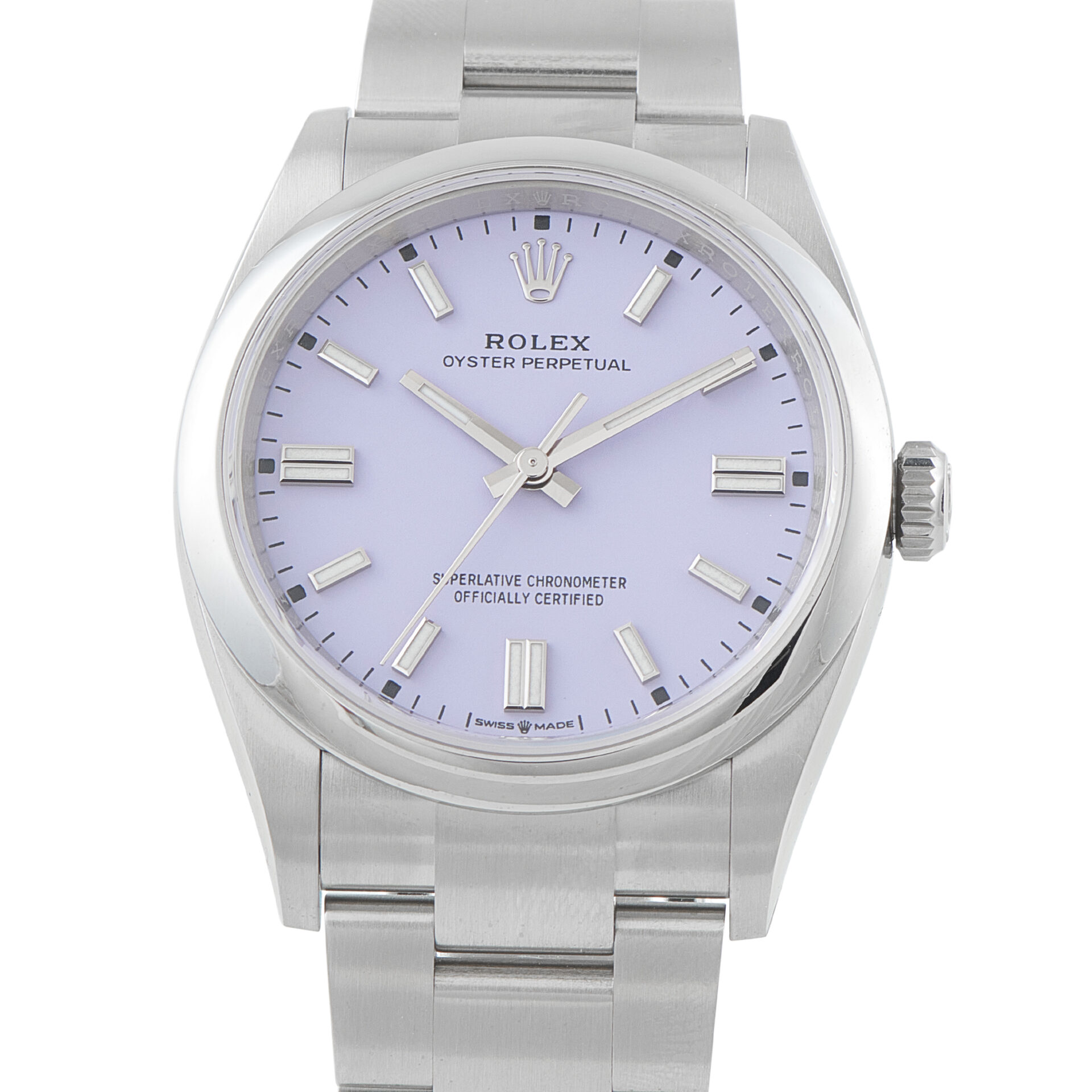 Rolex Oyster Perpetual 36 Lavender Dial Steel Watch 126000