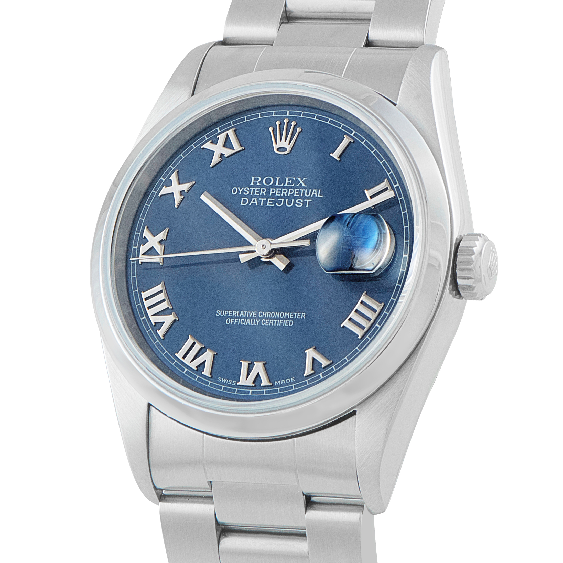 Rolex Datejust 36 Blue Roman Dial Steel Oyster Watch 16200 - Image 2