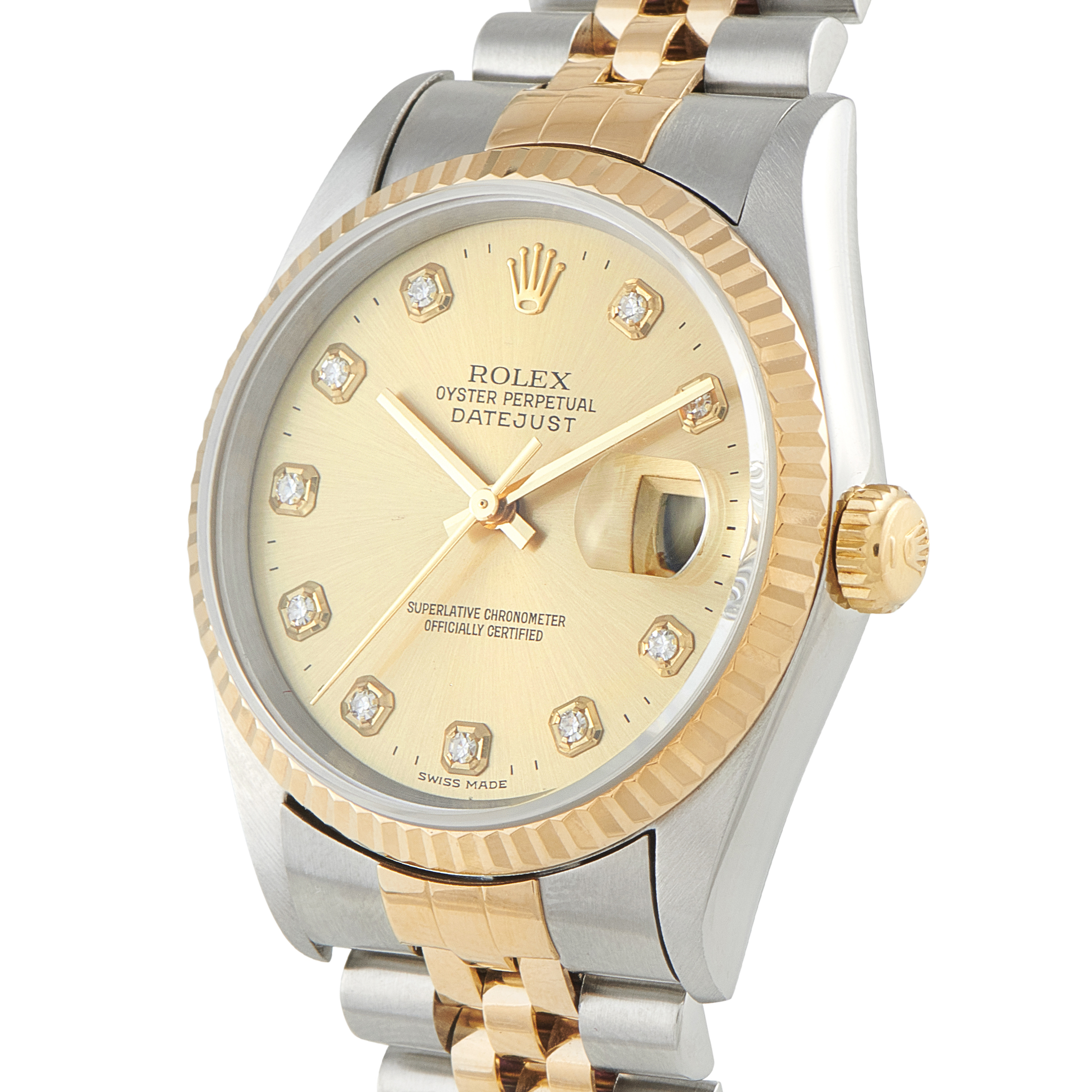 Rolex Datejust 36 Champagne Diamond Dial Two-Tone Jubilee Watch 16233 - Image 2