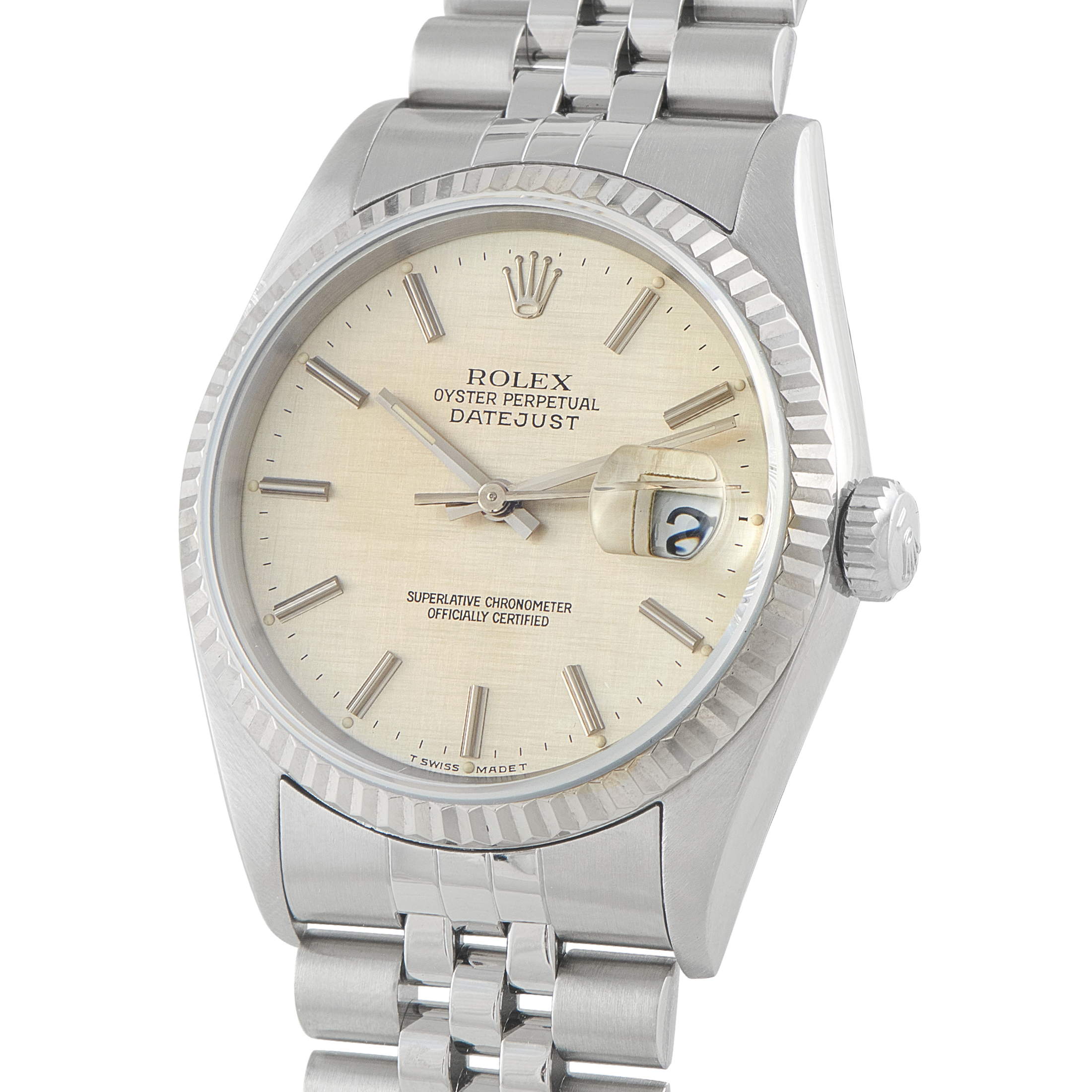 Rolex Datejust 36 Linen Dial Steel Jubilee Watch 16234 - Image 2