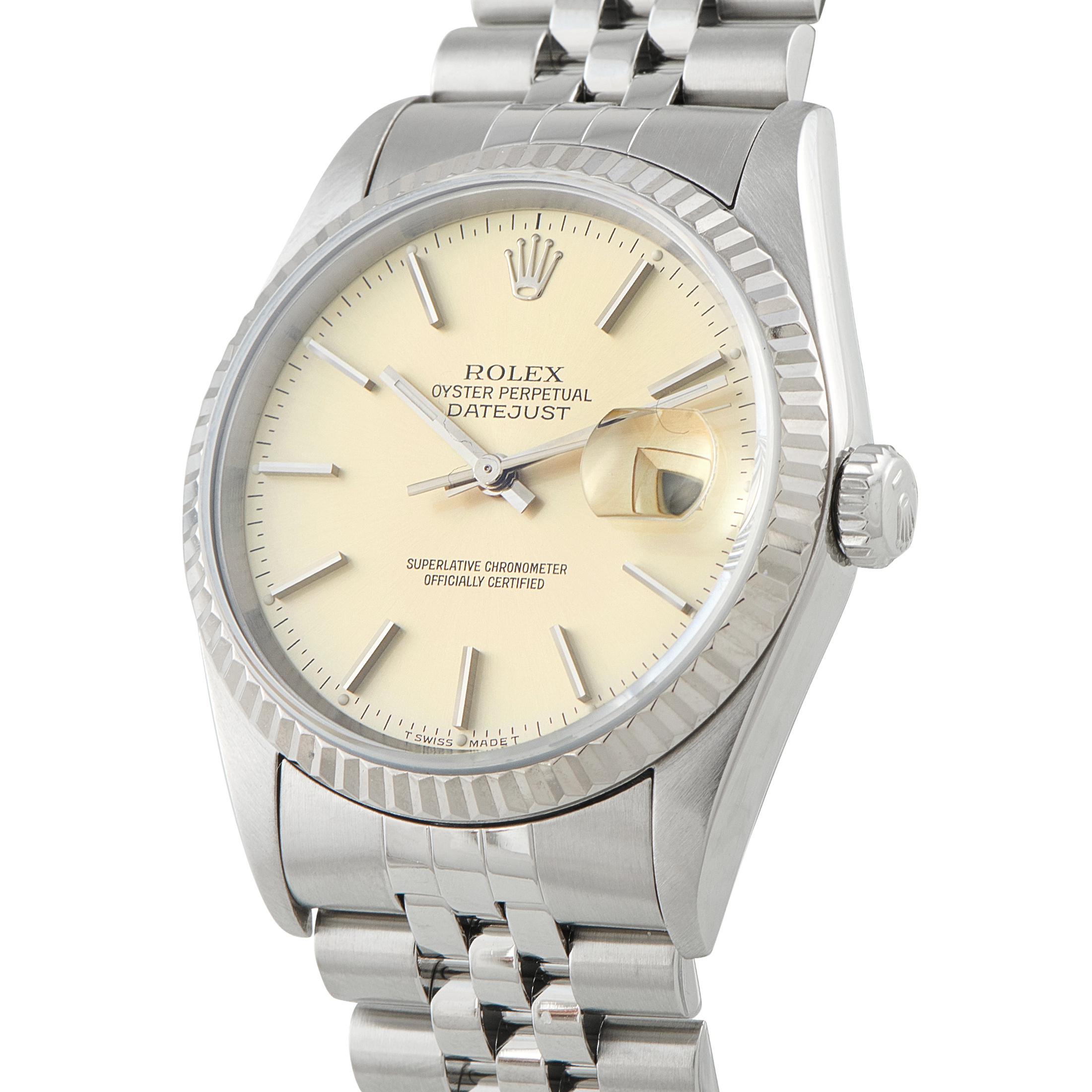 Rolex Datejust 36 Cream Dial Steel Jubilee Watch 16234 - Image 2