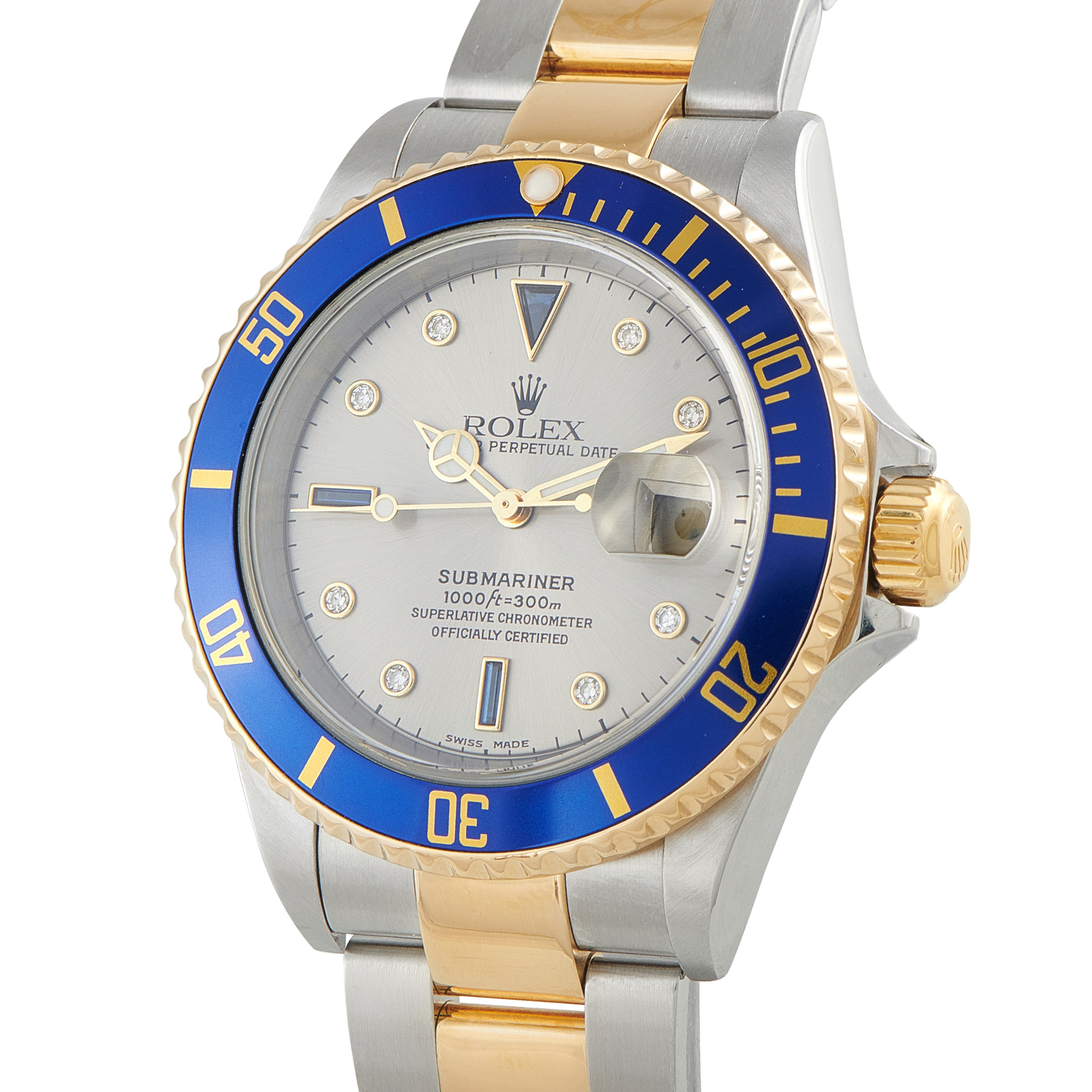 Rolex Submariner Serti Dial Two-Tone Watch 16613LB - Image 2