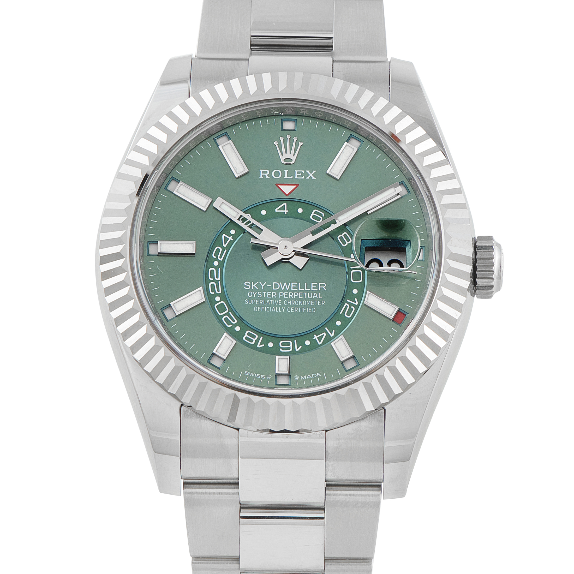Rolex Sky-Dweller Mint Green Dial Steel Oyster Watch 336934