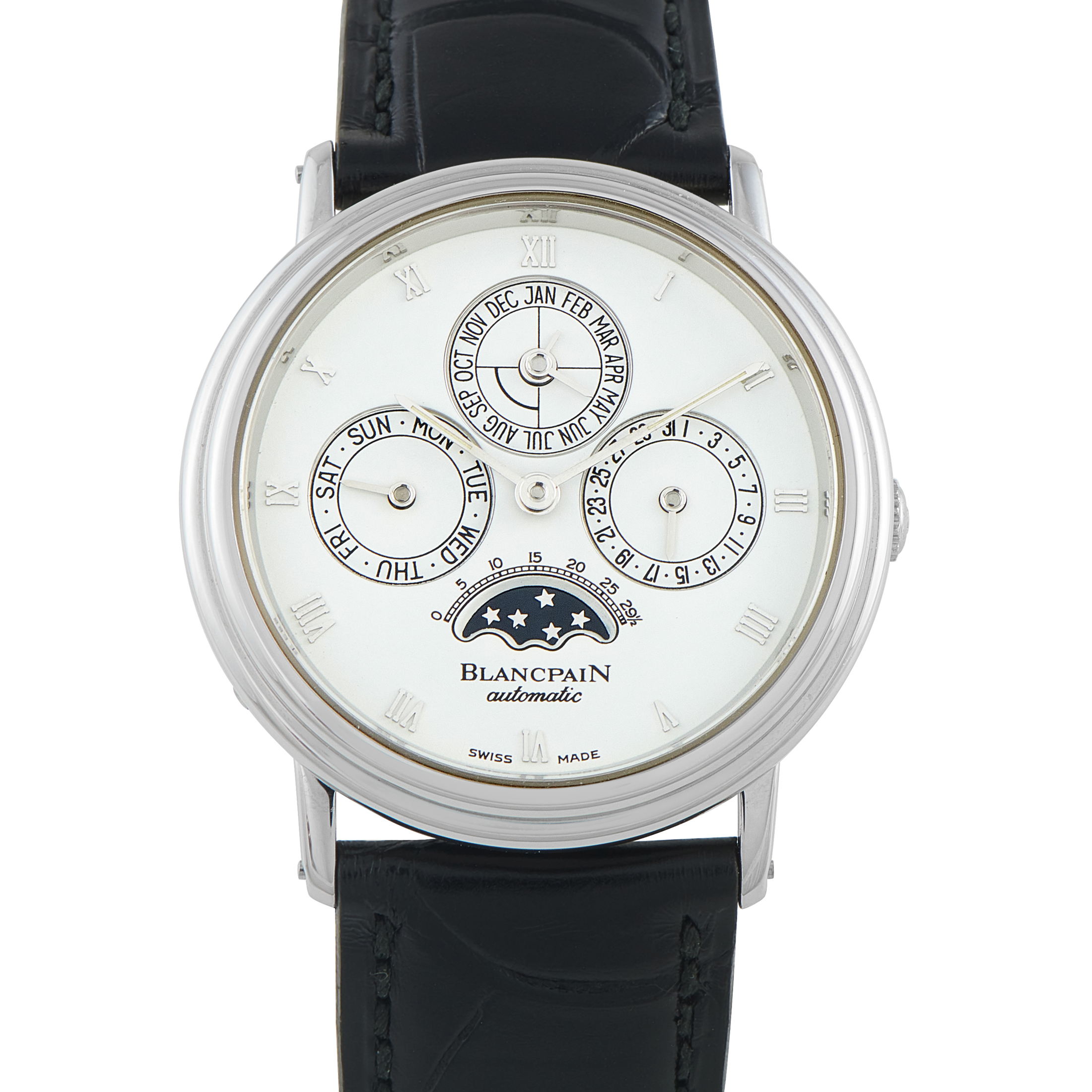 Blancpain Villeret Perpetual Calendar Moonphase Platinum Watch 5495 3427 55
