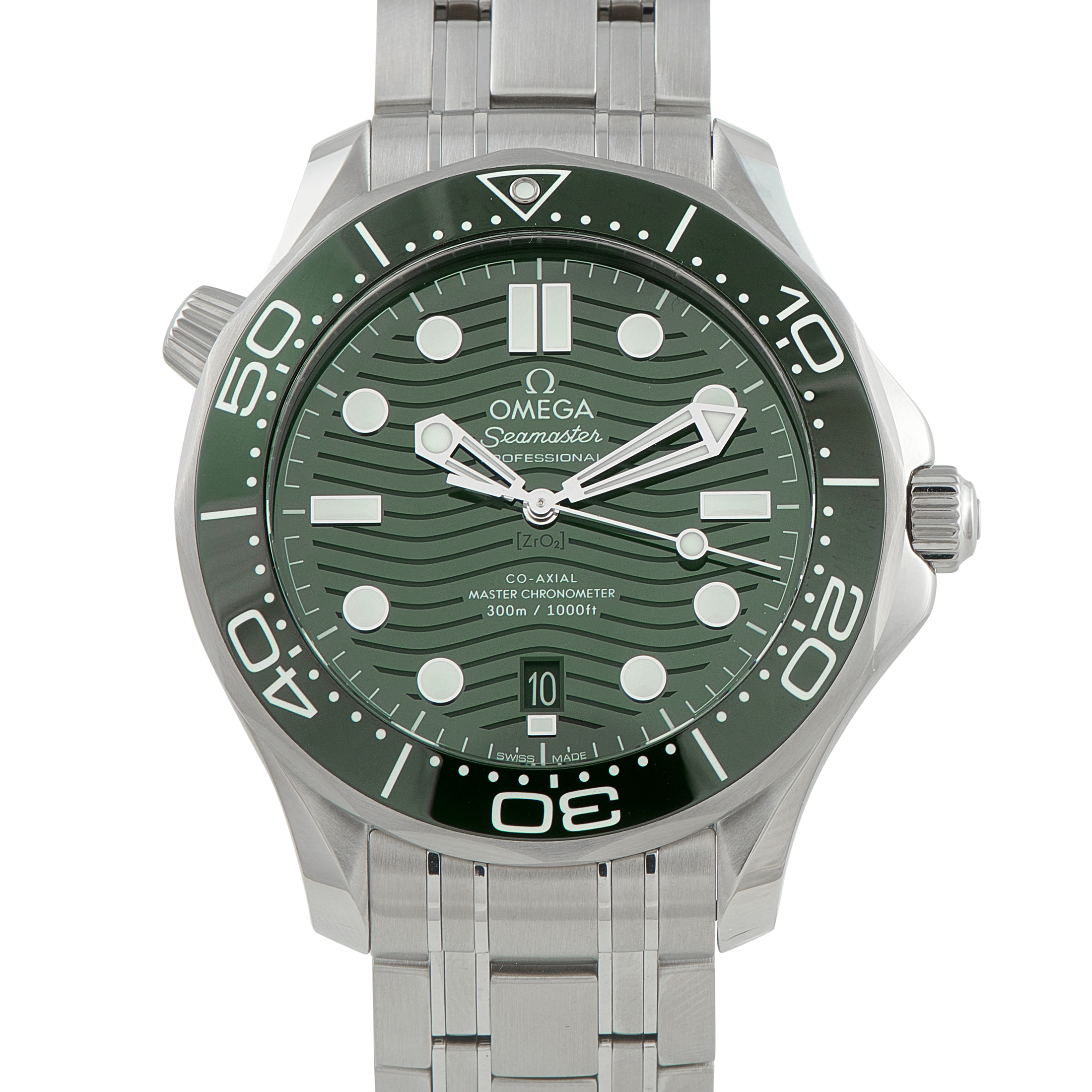 Omega Seamaster Diver 300M Green Dial Steel Watch 210.30.42.20.10.001