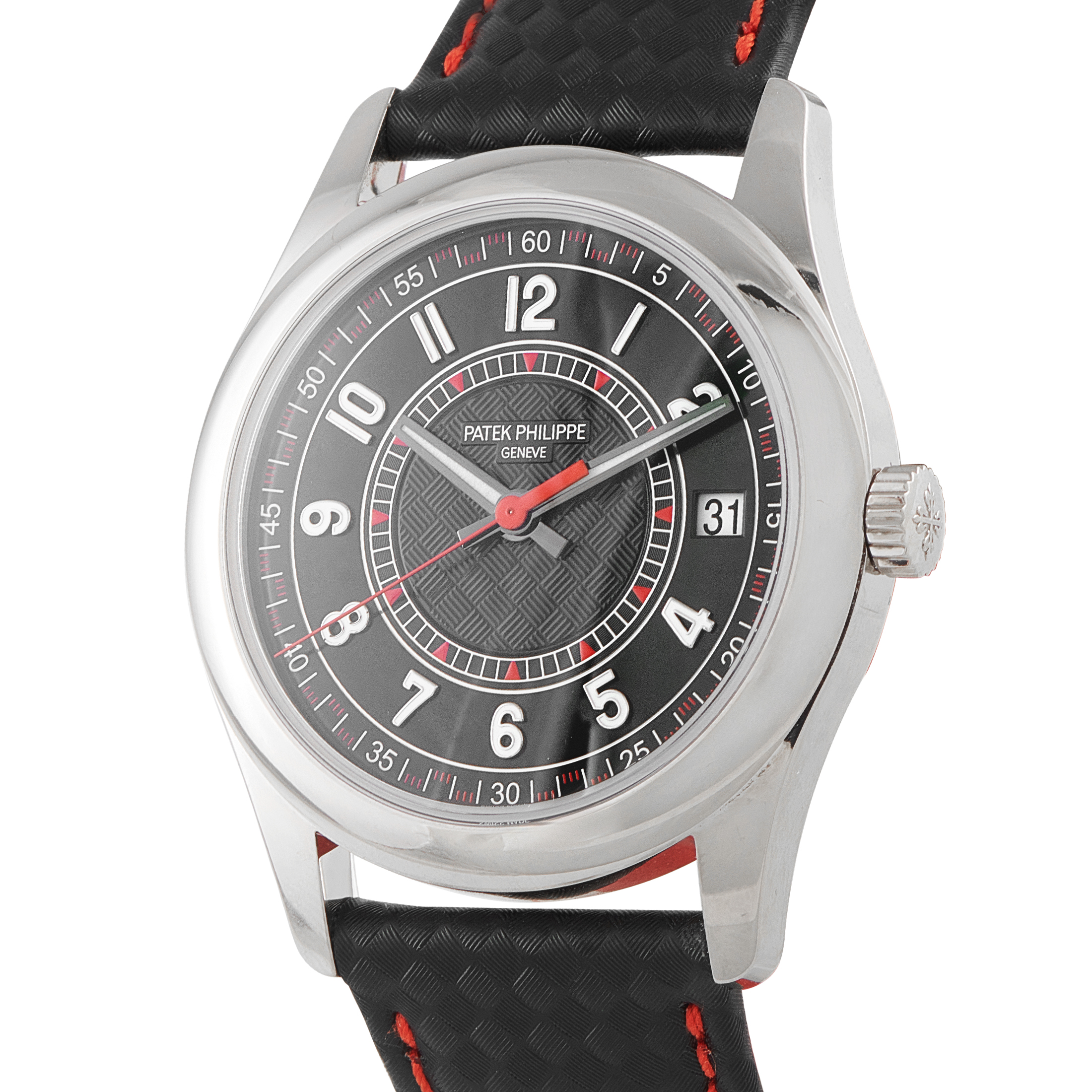 Patek Philippe Calatrava Red Accents White Gold Watch 6007-010G 6007G-010 - Image 2