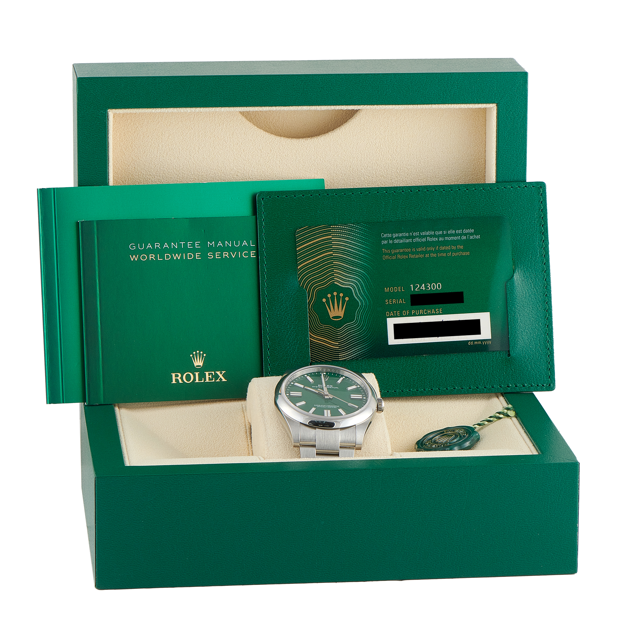 Rolex Oyster Perpetual 41 Green Dial Steel Watch 124300 - Image 5