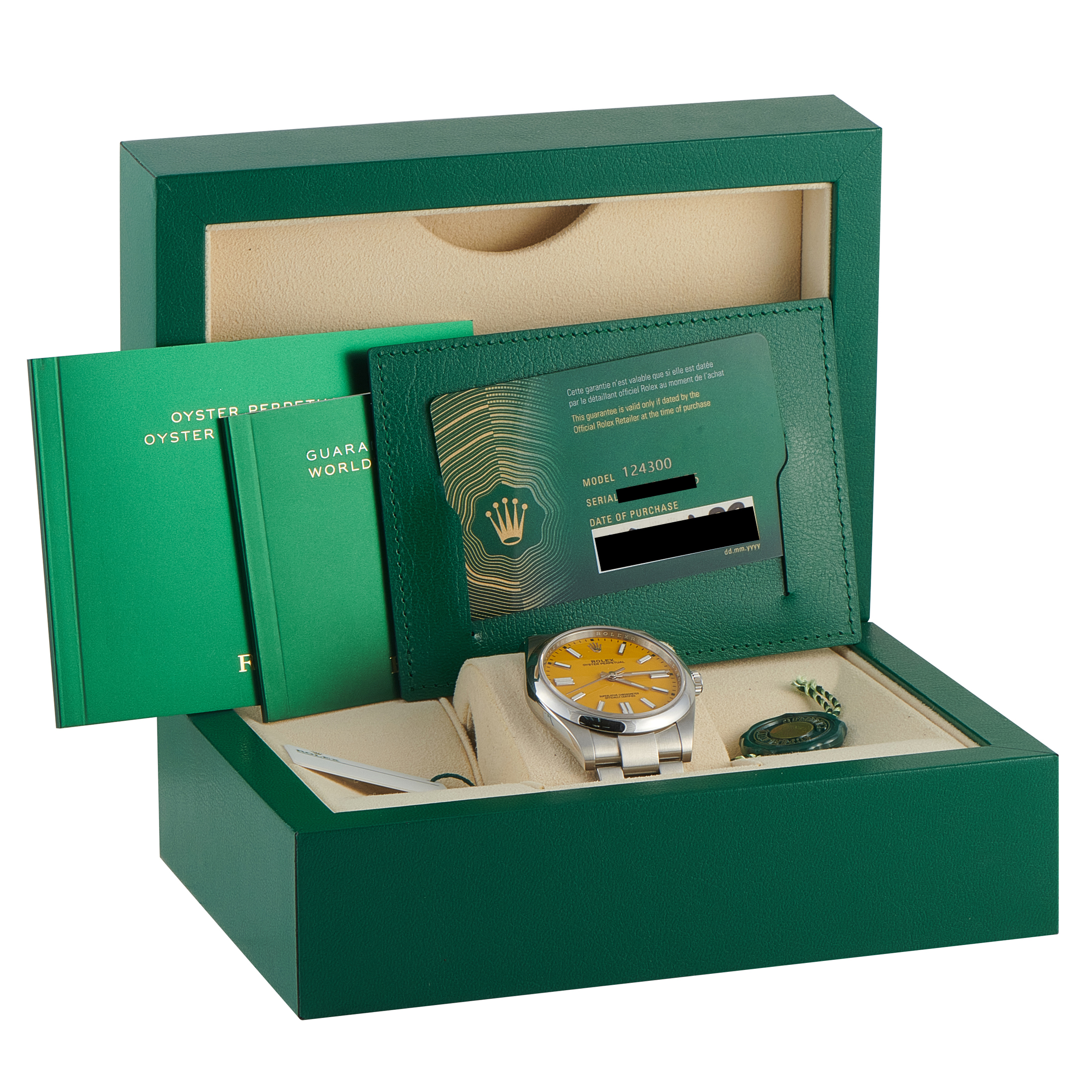 Rolex Oyster Perpetual 41 Yellow Dial Steel Watch 124300 - Image 5