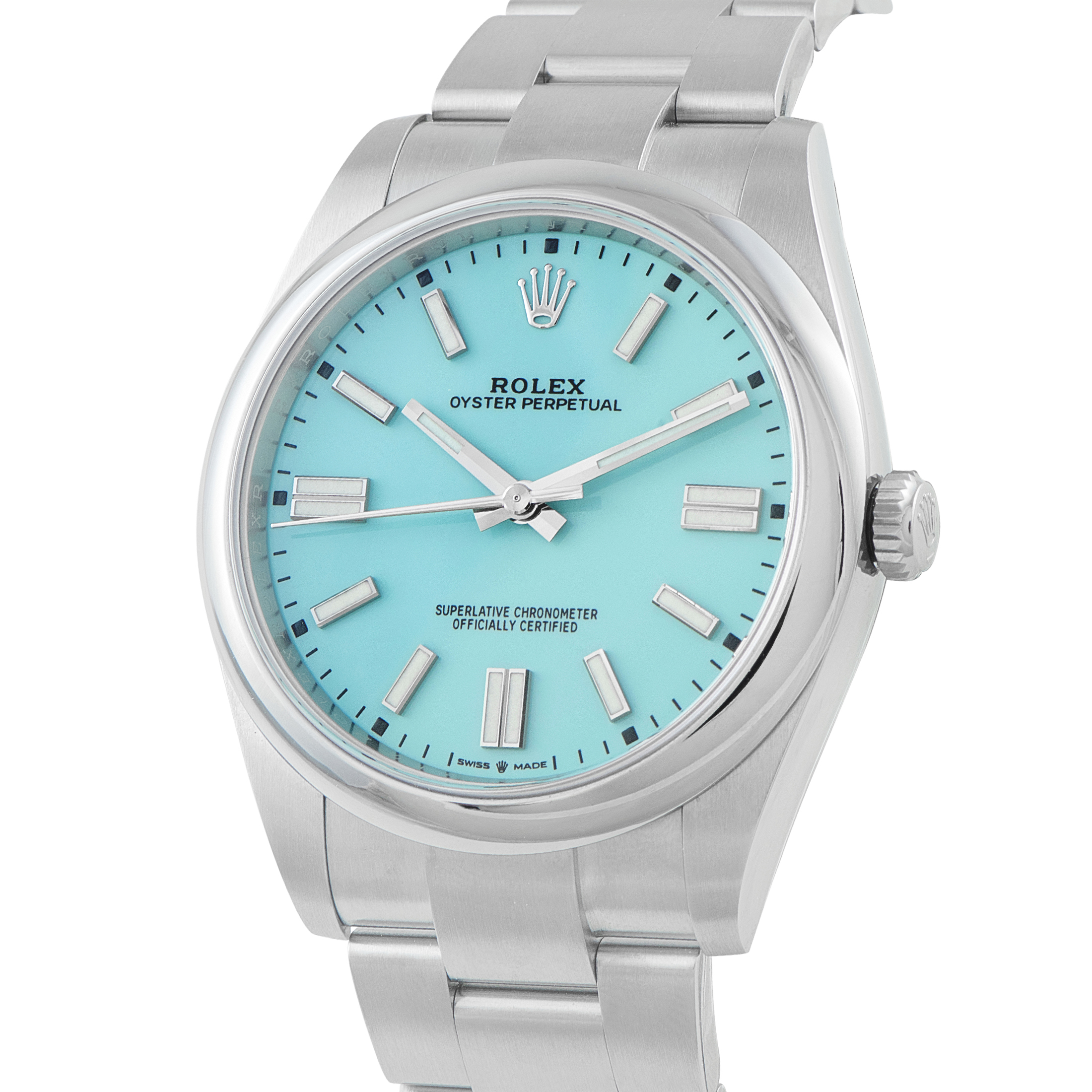 Rolex Oyster Perpetual 41 Turquoise Blue Dial Steel Watch 124300 - Image 2