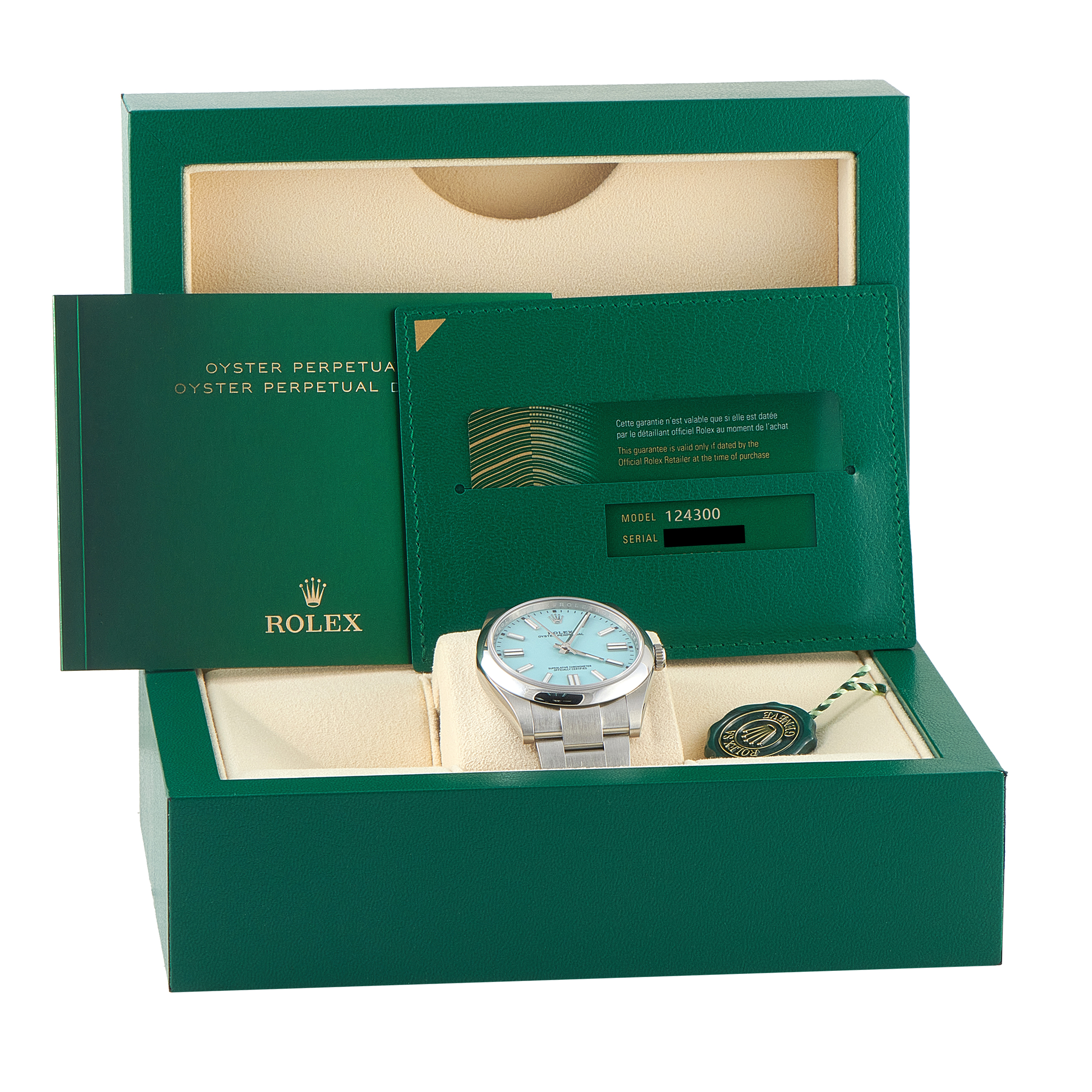 Rolex Oyster Perpetual 41 Turquoise Blue Dial Steel Watch 124300 - Image 5