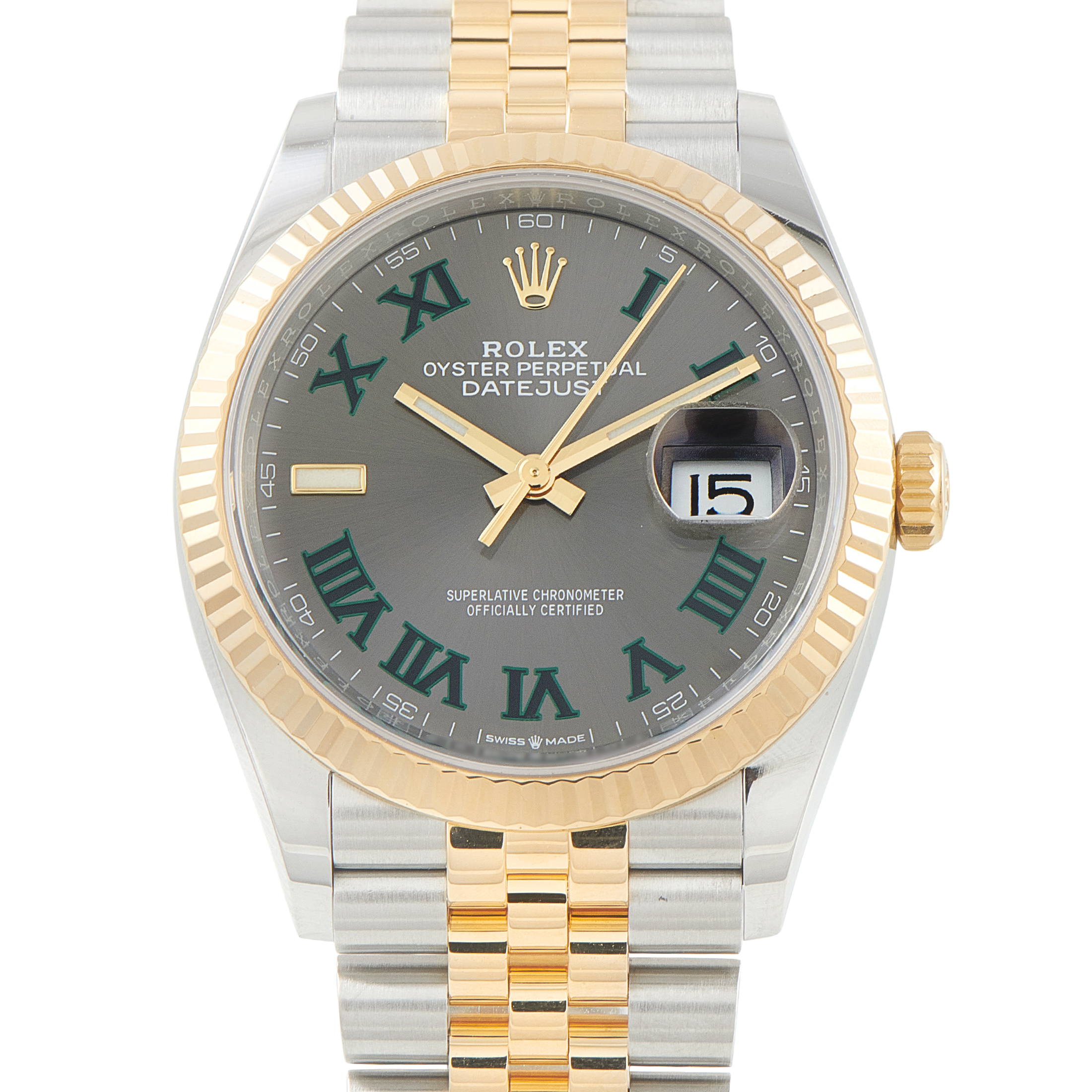 Rolex Datejust 36 Wimbledon Dial Two-Tone Jubilee Watch 126233