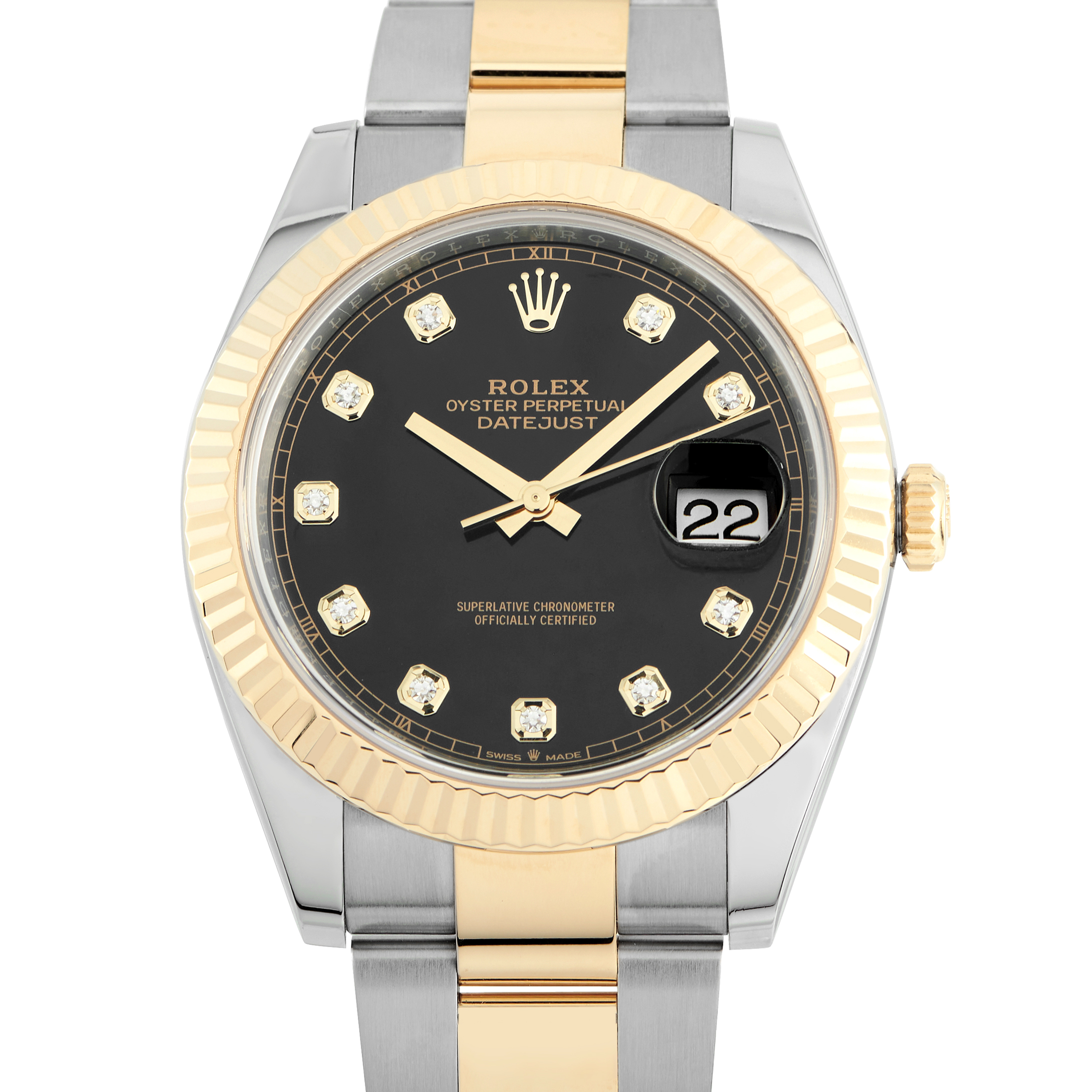 Rolex Datejust 41 Diamond-Set Dial Two-Tone Oyster Watch 126333